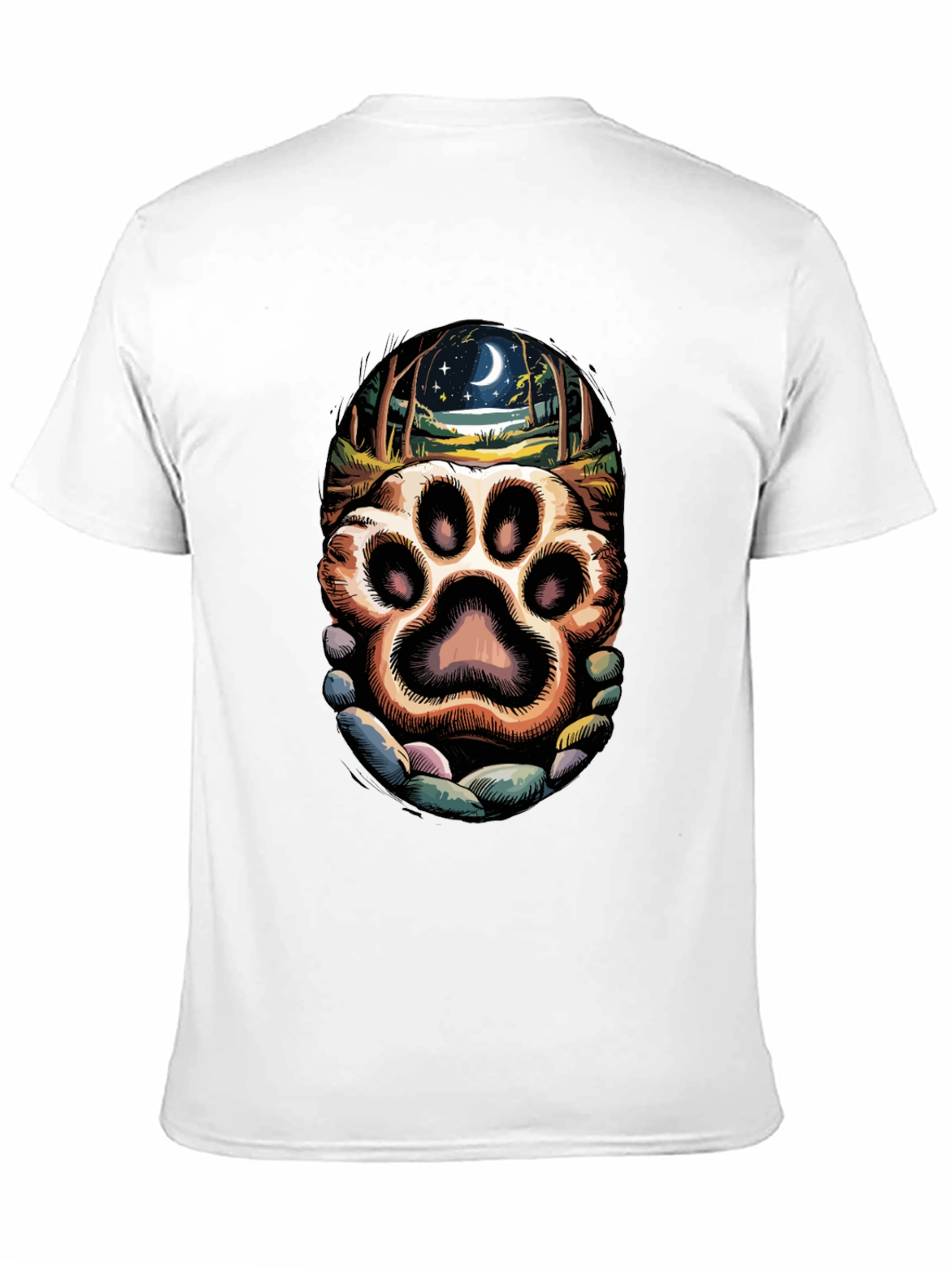 Paw Print Moonlit Forest Graphic Tee