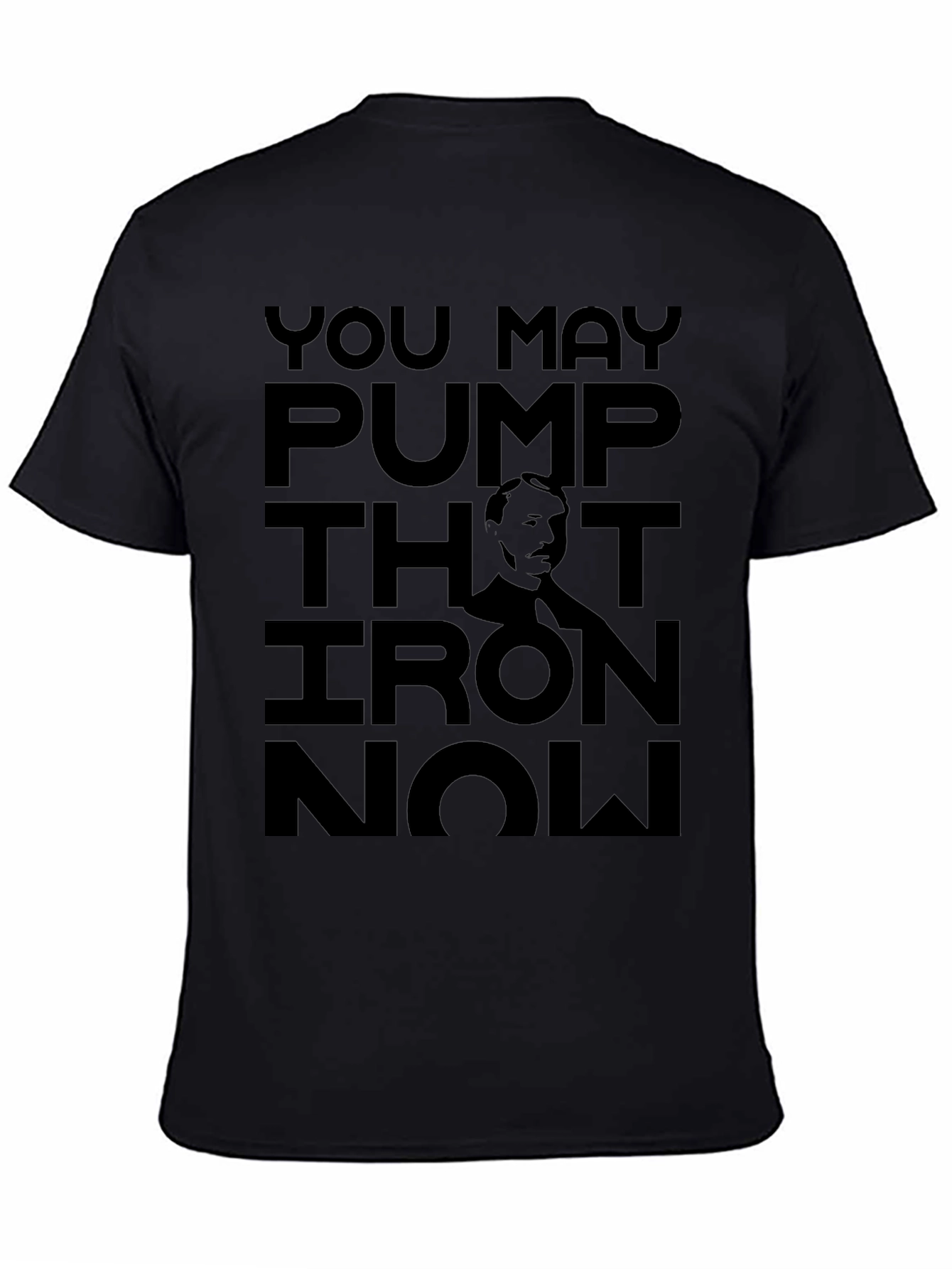 Pump Iron Now Black Graphic Tee