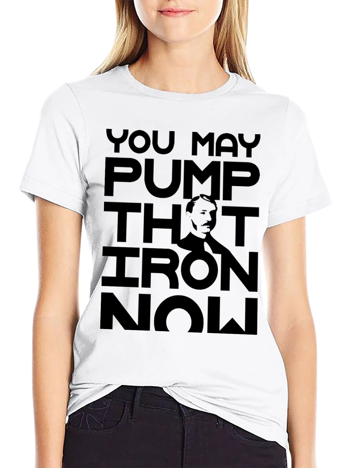 Pump Iron Now Black Graphic Tee