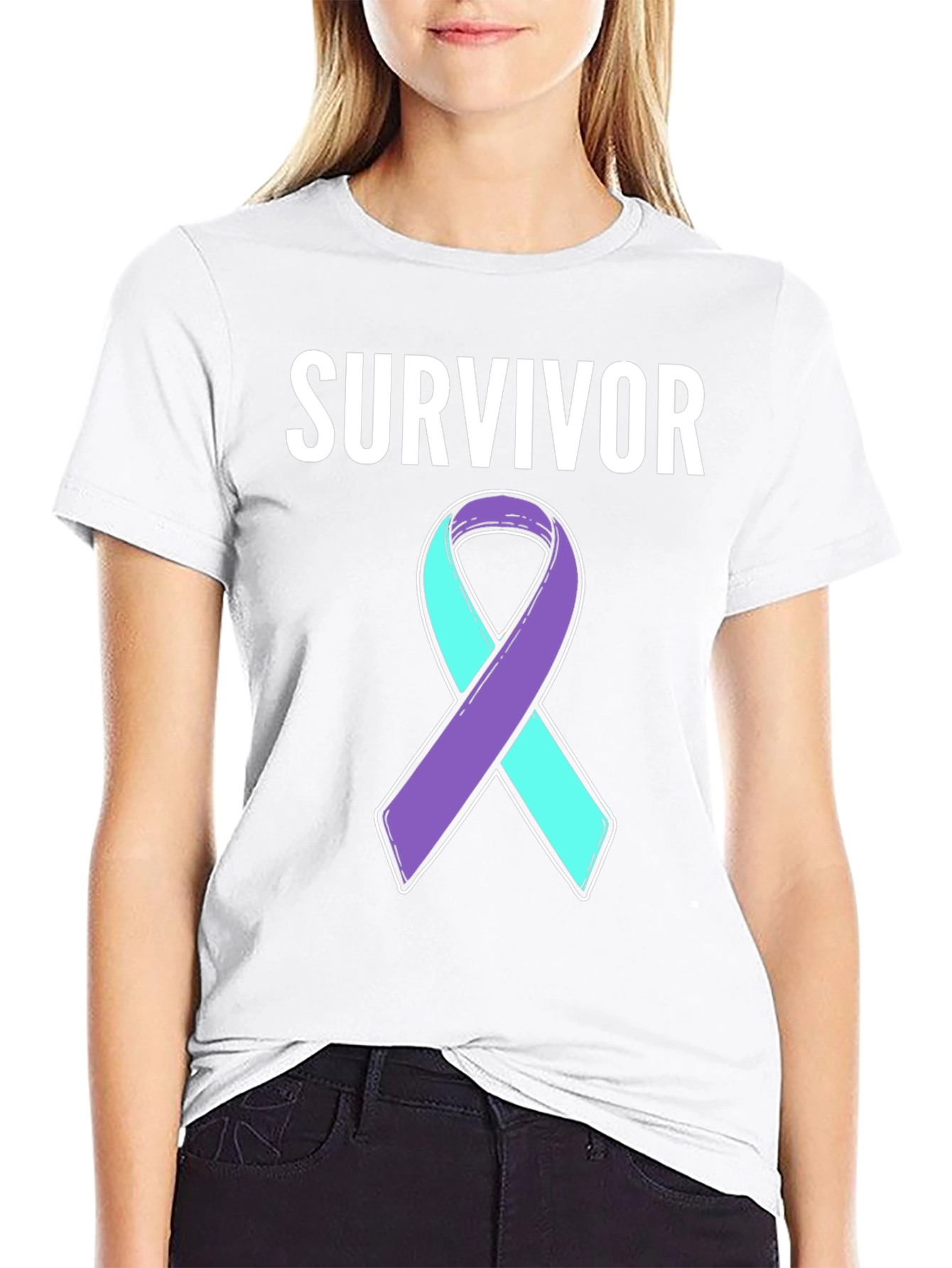 Survivor Awareness Ribbon Graphic T-Shirt