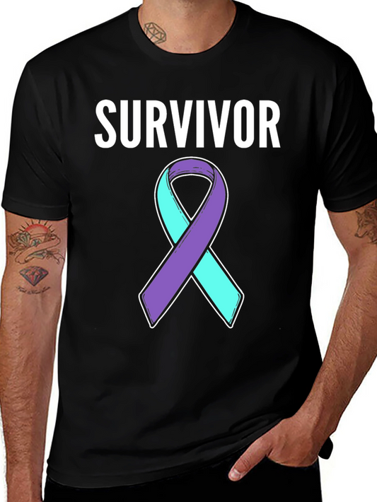 Survivor Awareness Ribbon Graphic T-Shirt
