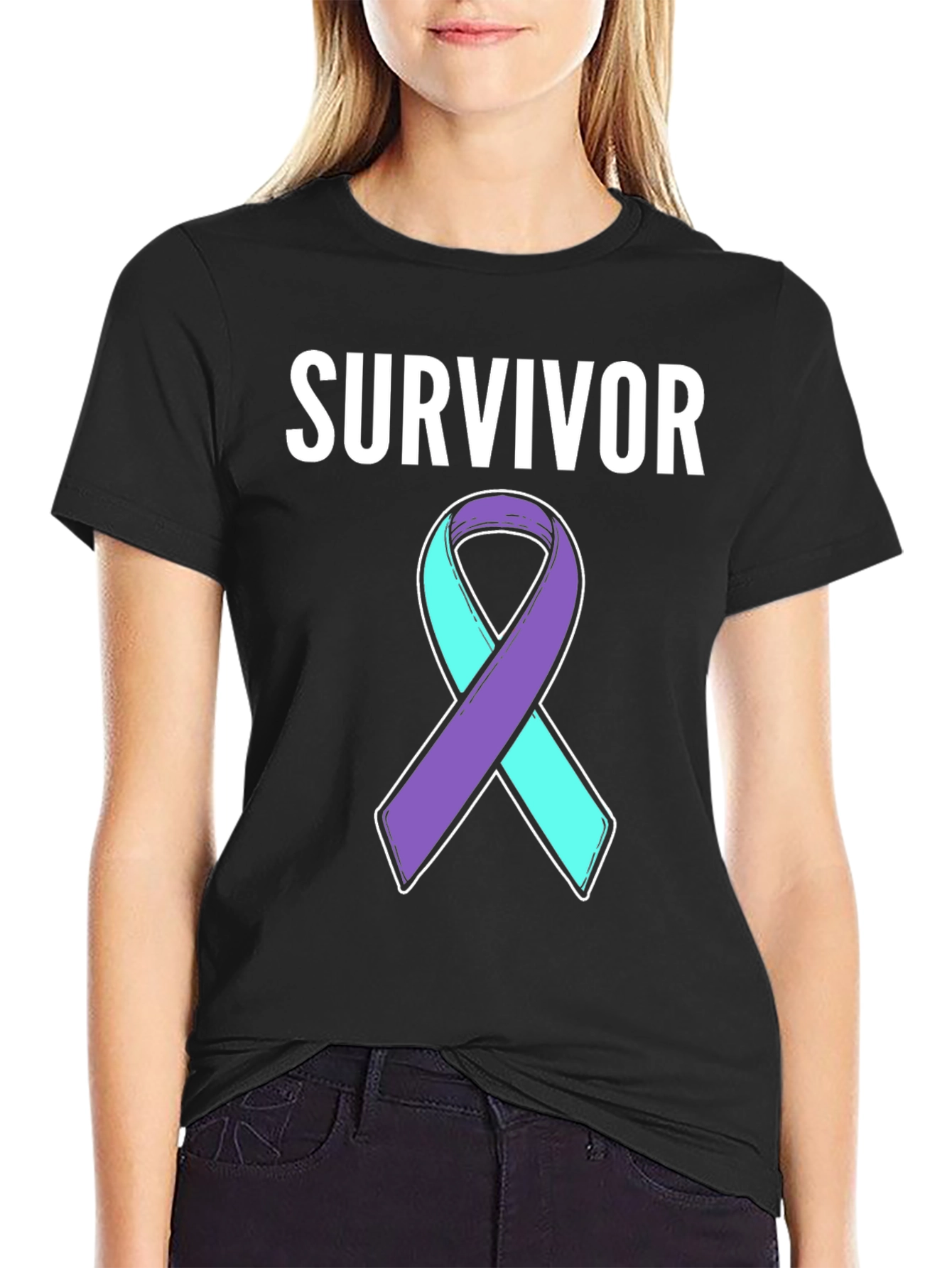 Survivor Awareness Ribbon Graphic T-Shirt