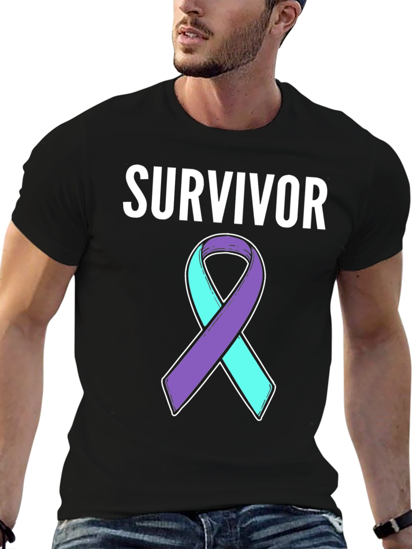 Survivor Awareness Ribbon Graphic T-Shirt