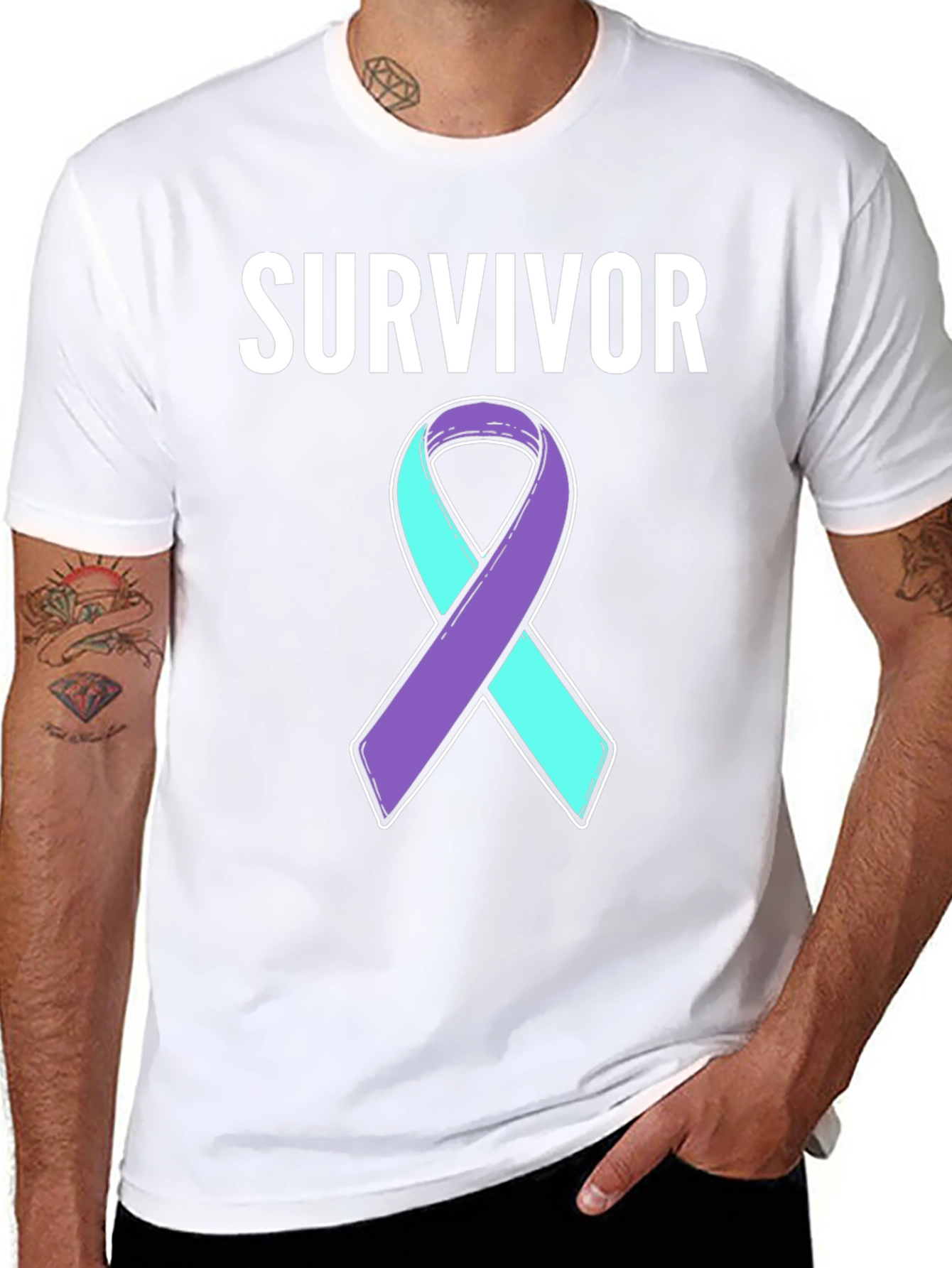 Survivor Awareness Ribbon Graphic T-Shirt
