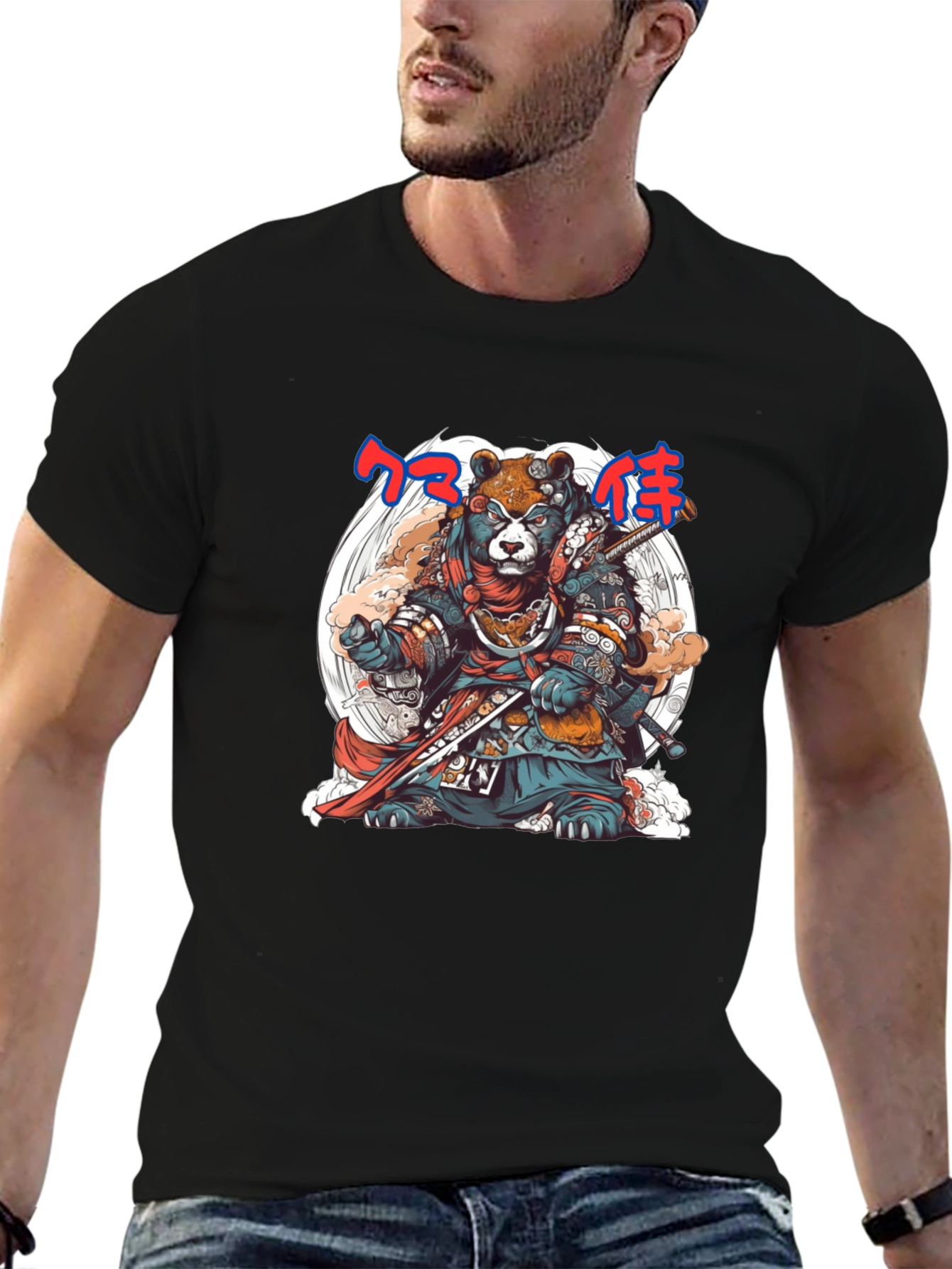 Samurai Bear Graphic Tee - Unique Design
