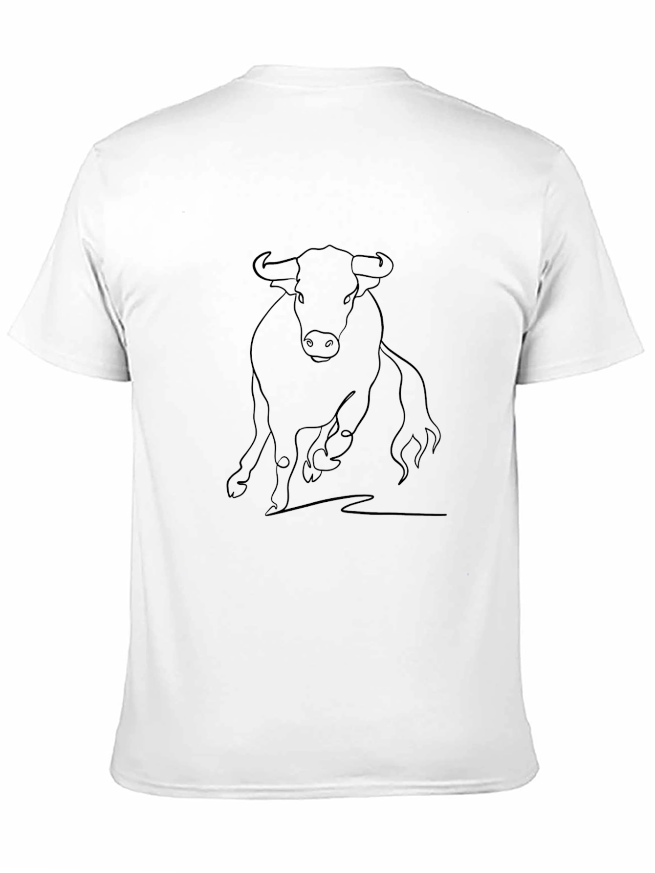 Bull Outline Graphic Tee - Stylish Black T-Shirt