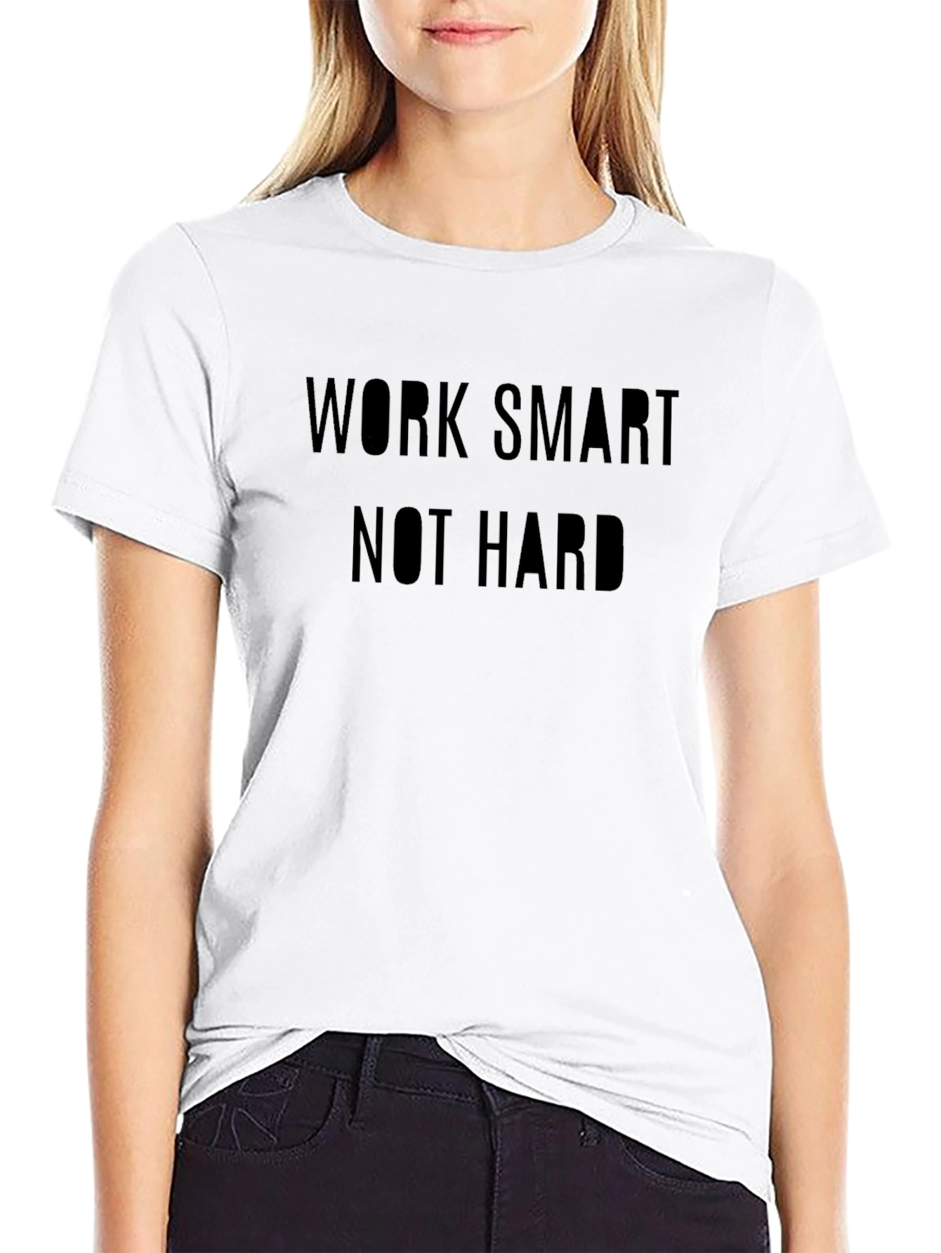 Work Smart Not Hard Black Tee
