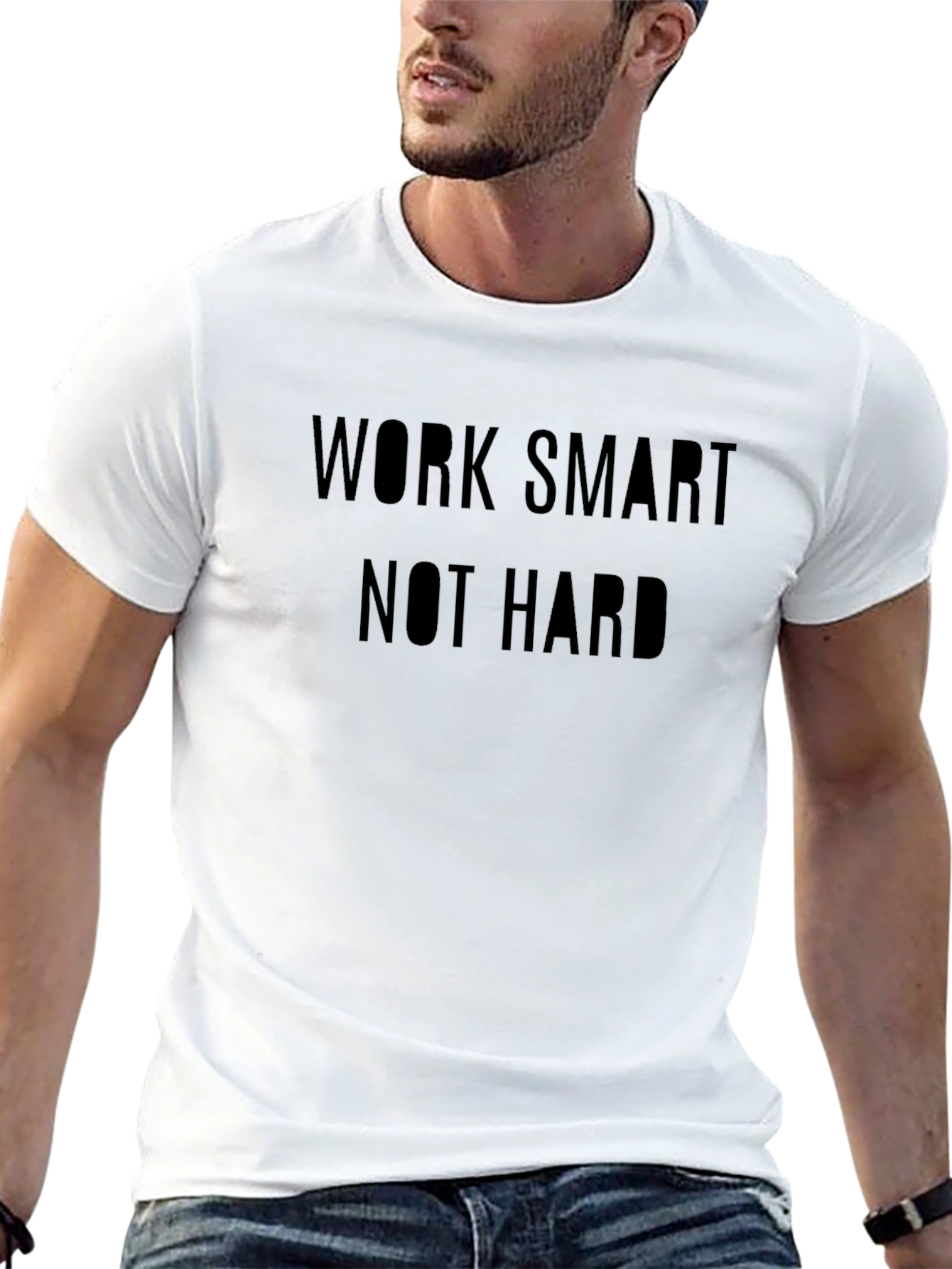 Work Smart Not Hard Black Tee