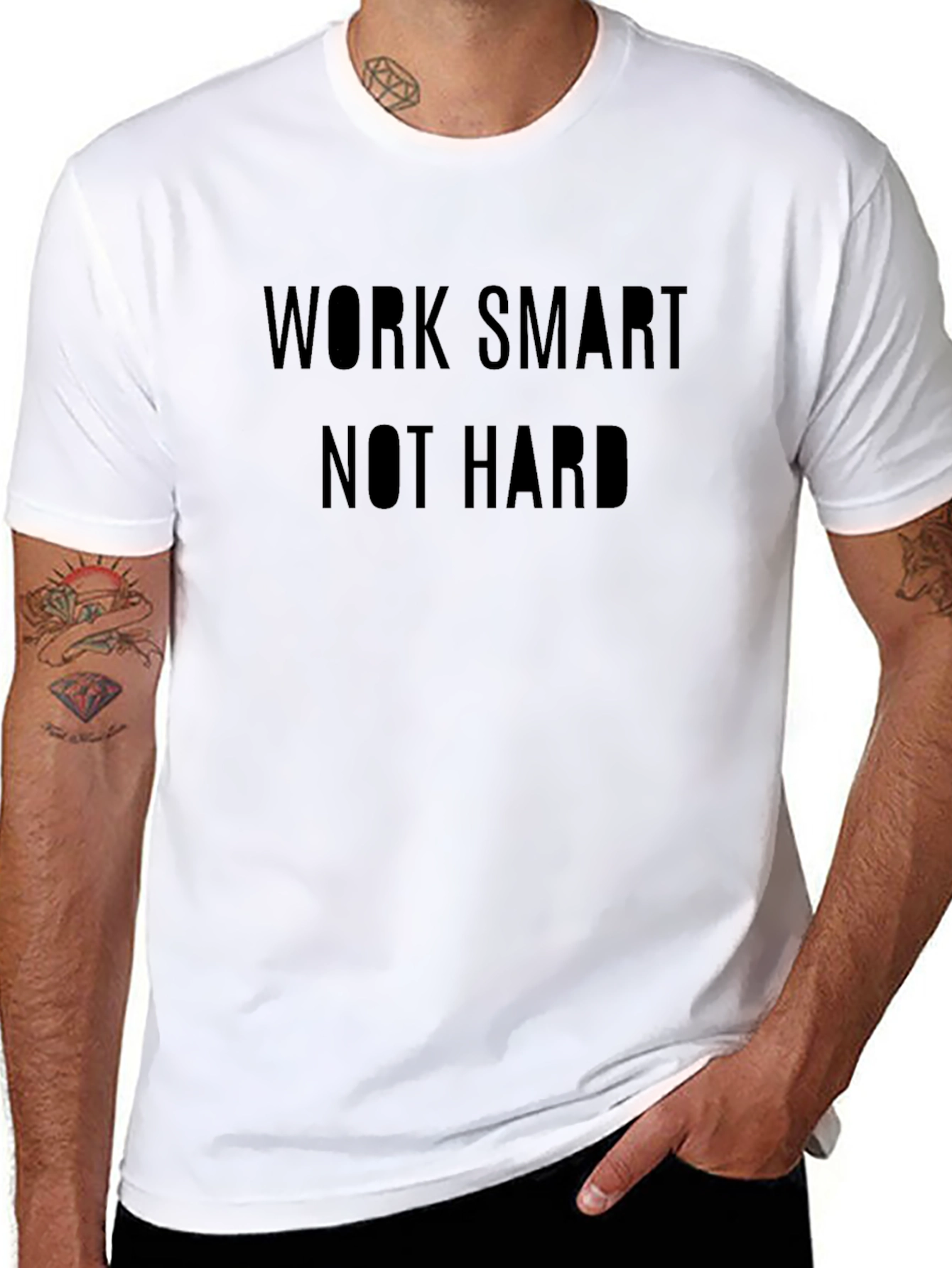 Work Smart Not Hard Black Tee