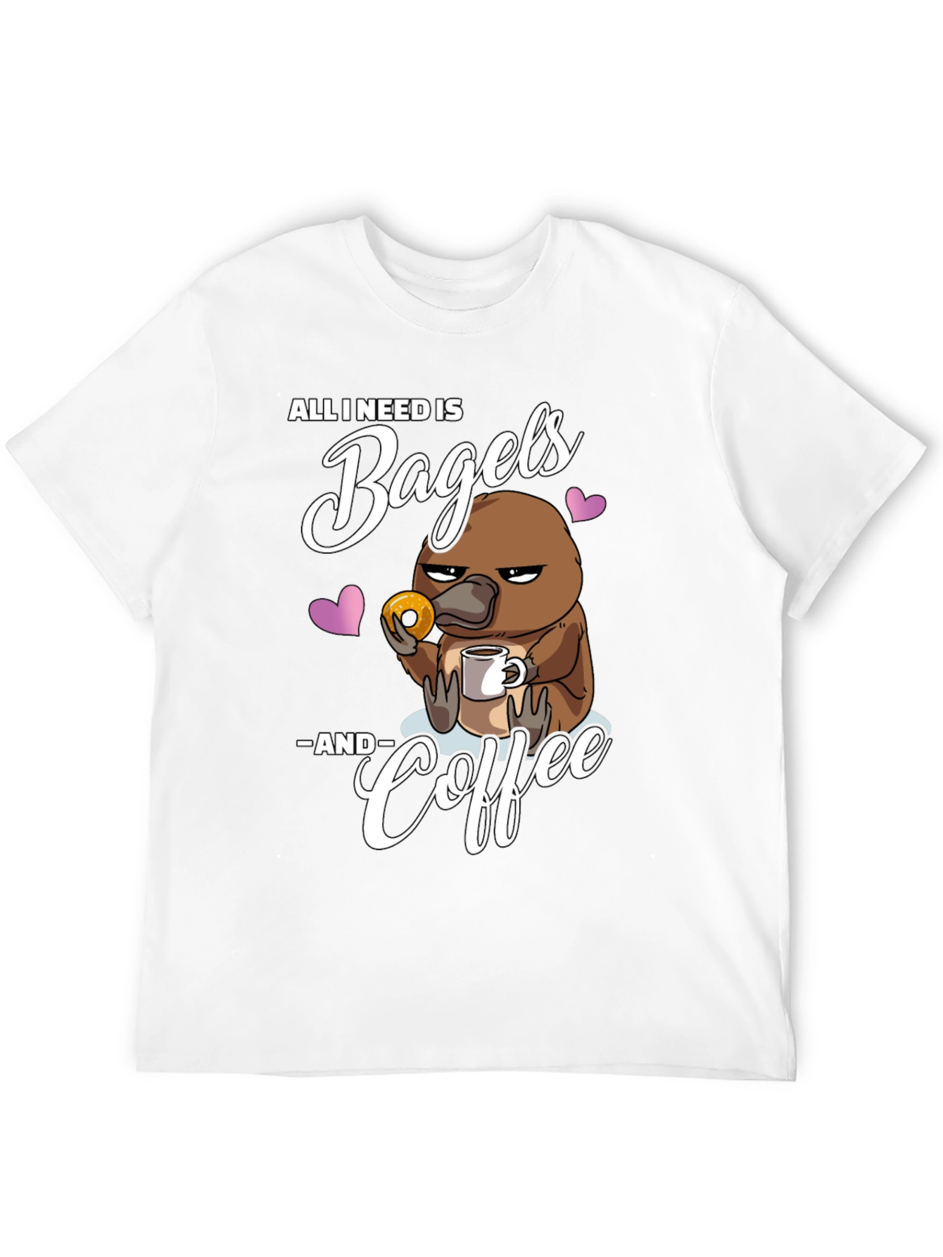 Bagels and Coffee Platypus T-Shirt