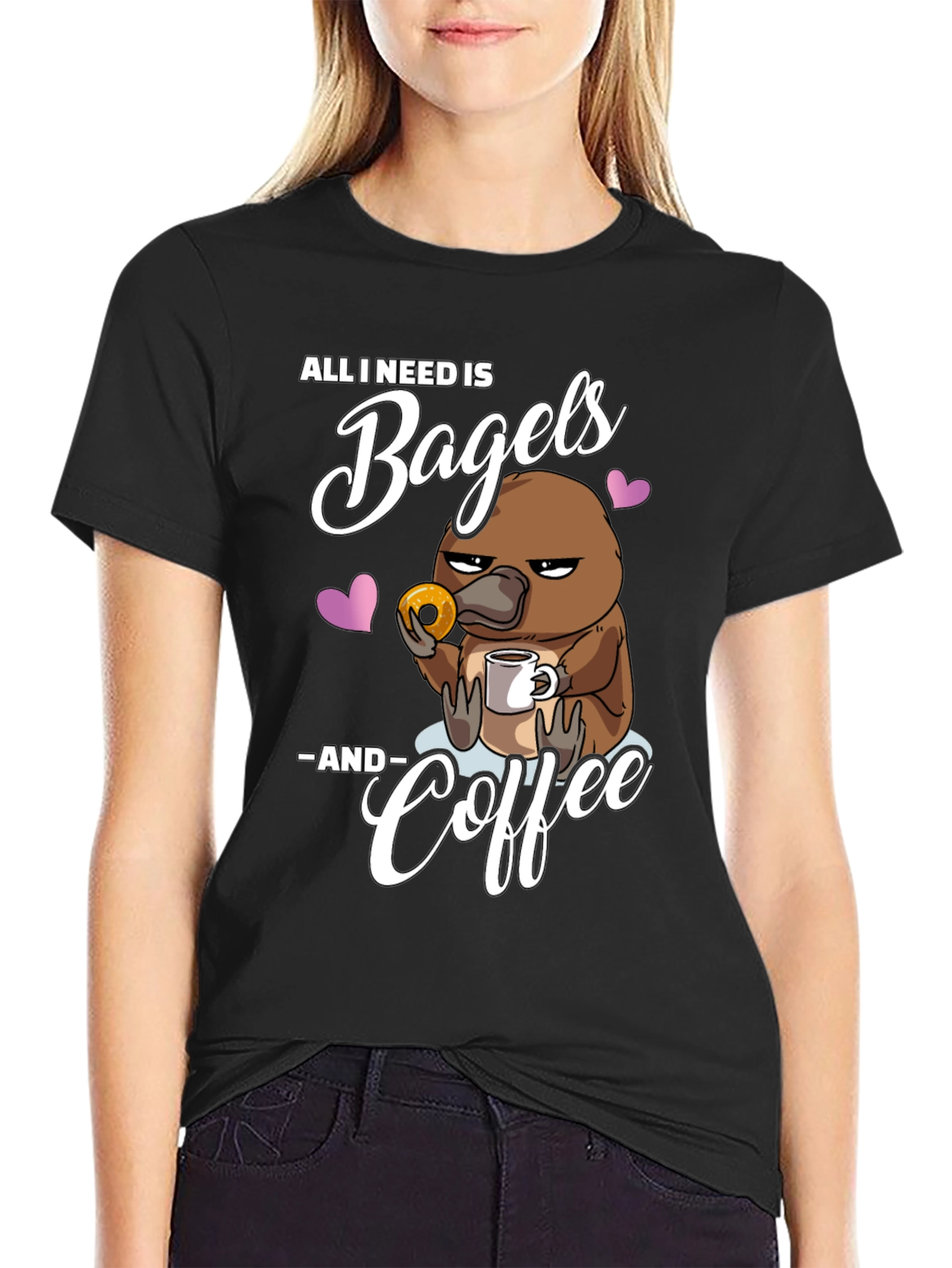 Bagels and Coffee Platypus T-Shirt