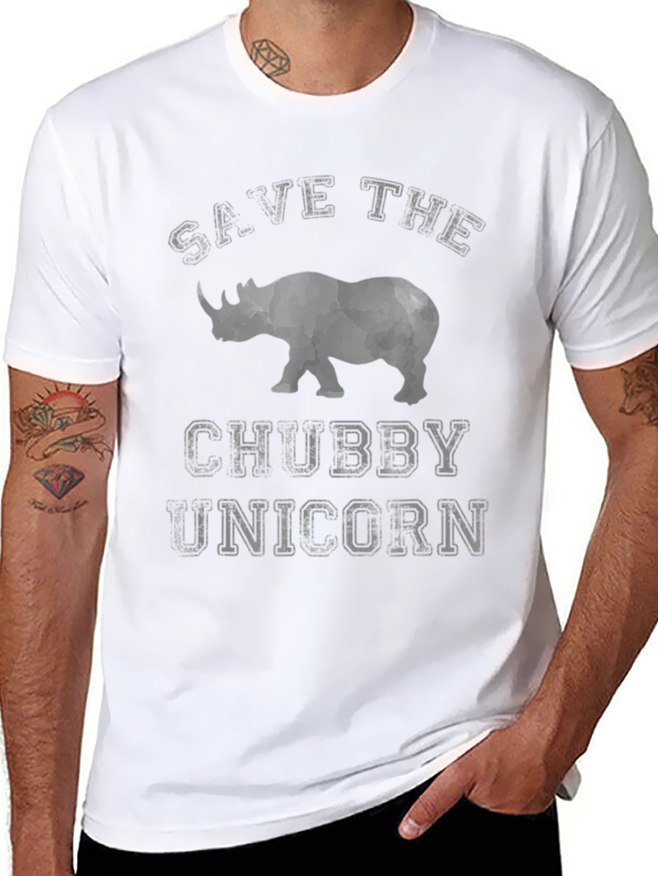 Save the Chubby Unicorn Graphic T-Shirt