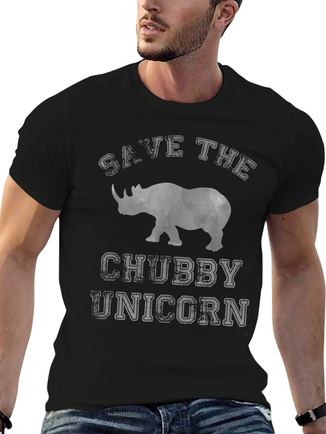 Save the Chubby Unicorn Graphic T-Shirt