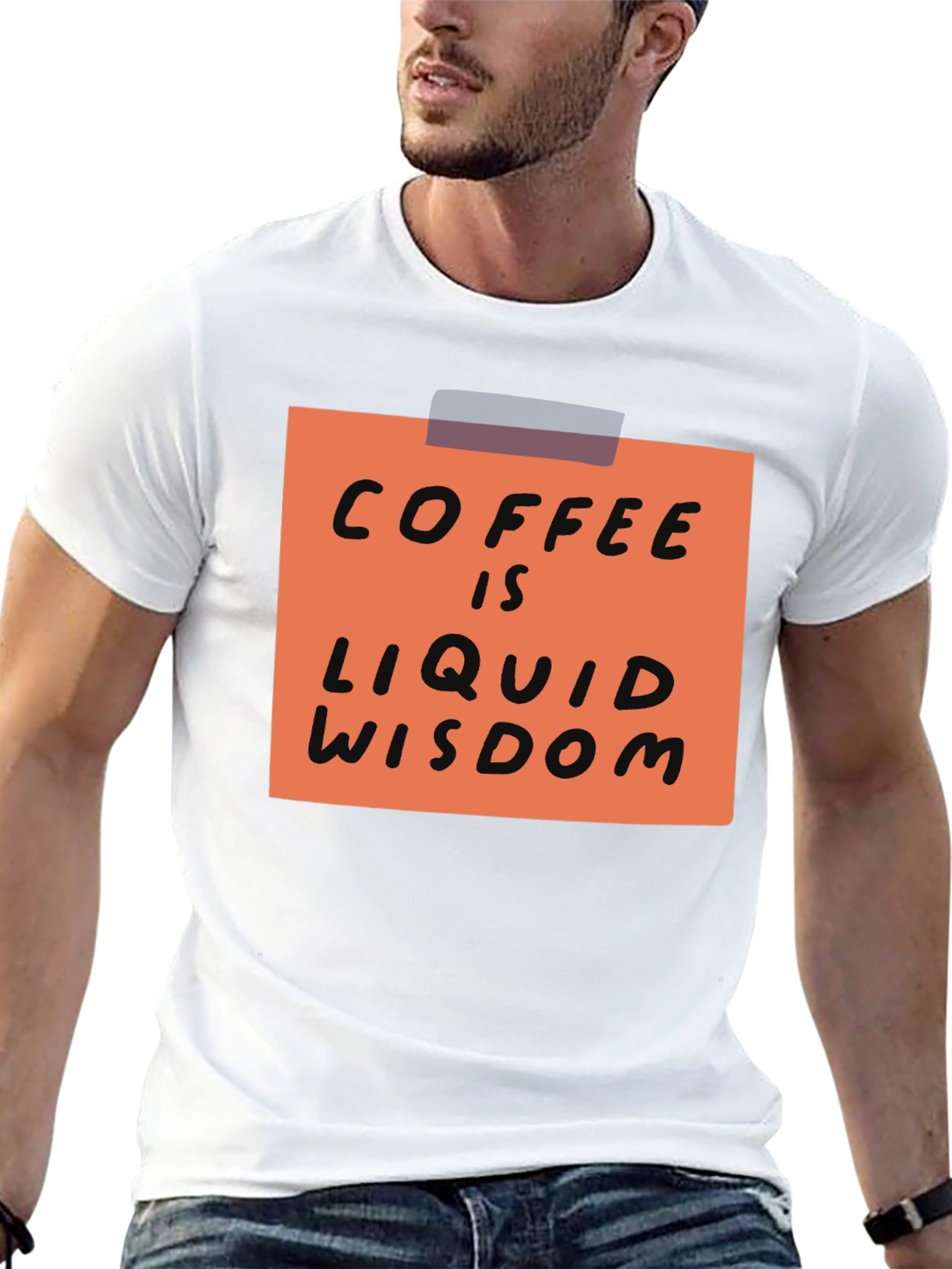 Coffee is Liquid Wisdom Graphic T-Shirt - Black