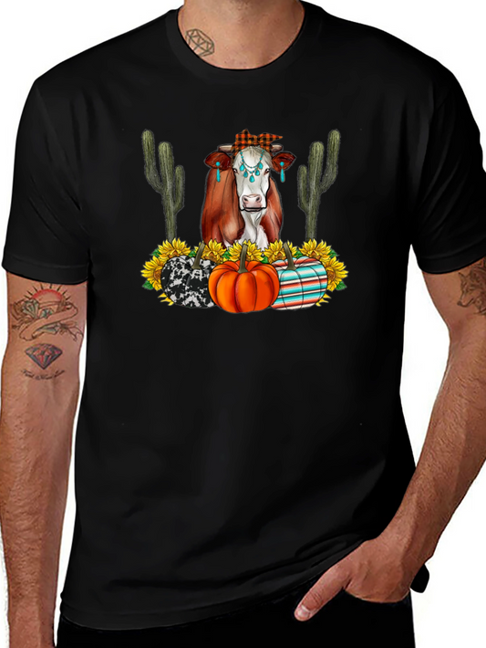 Autumn Cow Graphic Tee - Country Chic Comfort