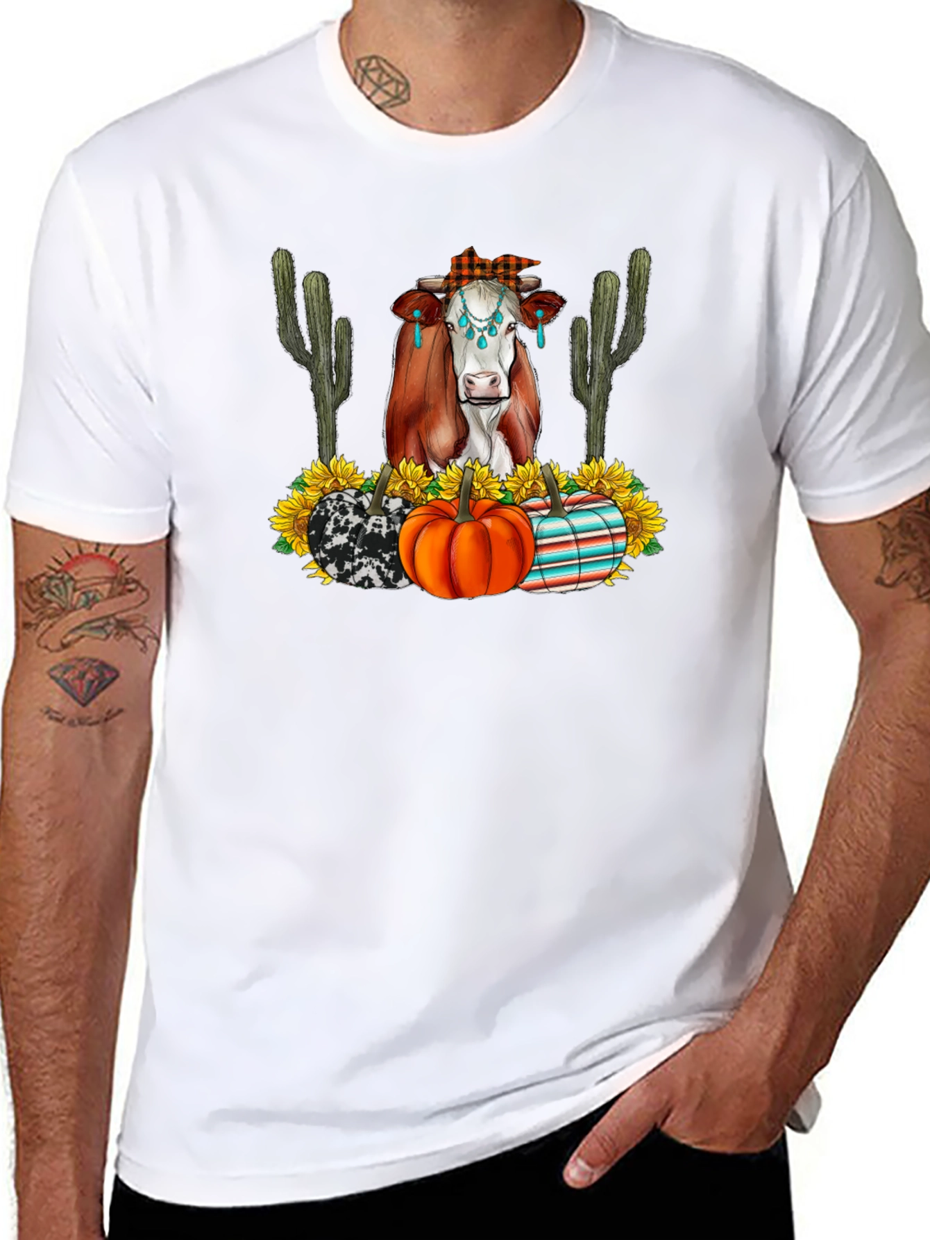 Autumn Cow Graphic Tee - Country Chic Comfort