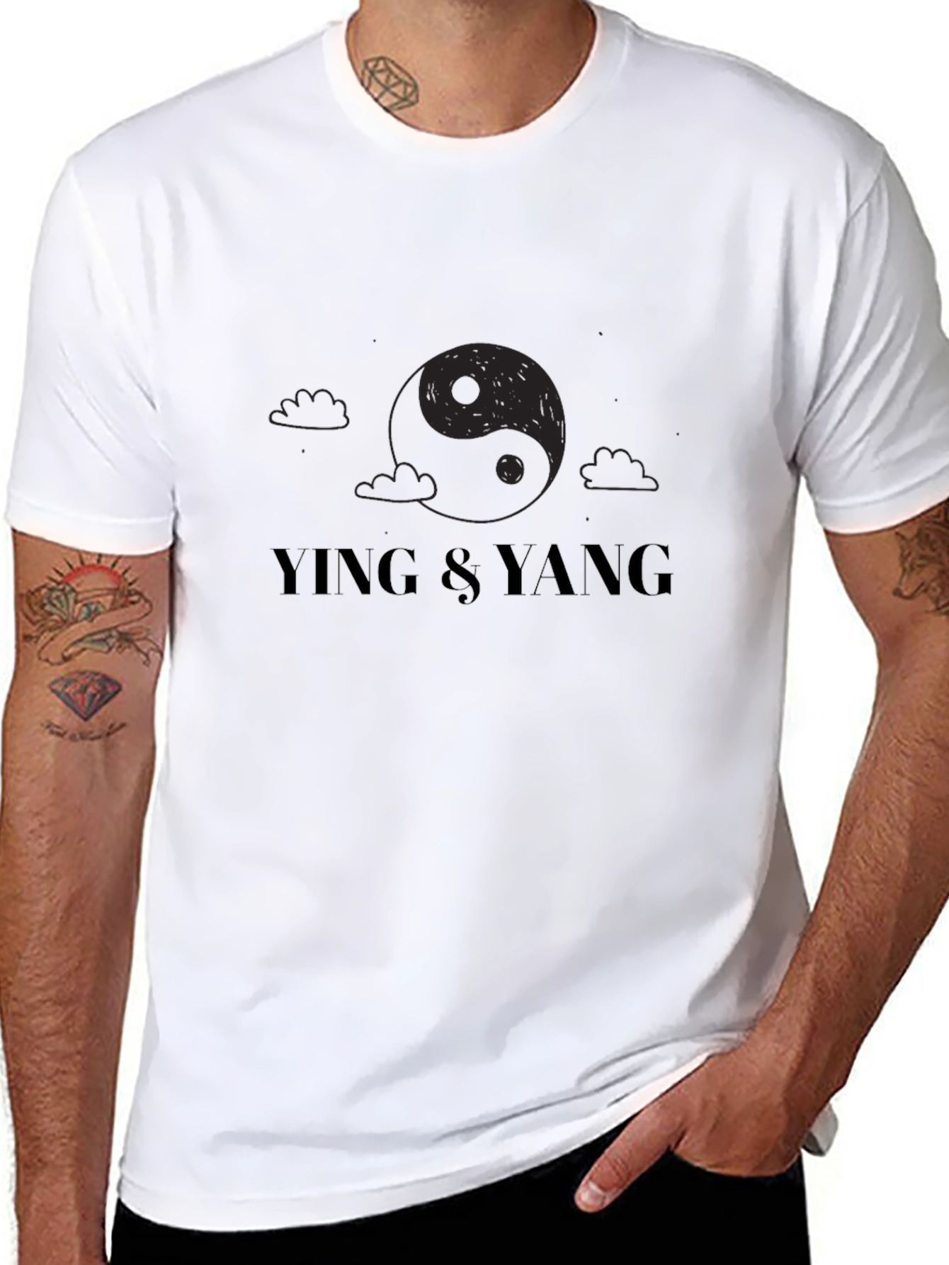 Ying & Yang Graphic Tee - Unisex Black T-Shirt