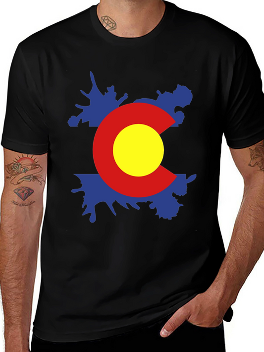 Colorado Flag Graphic Tee - Black Cotton Blend