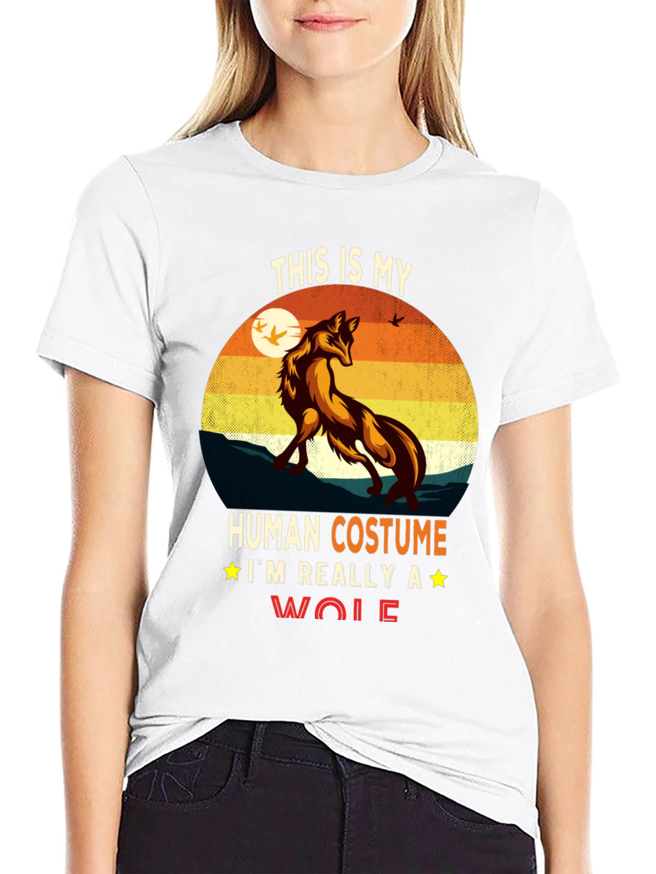 Human Costume Wolf Graphic Tee