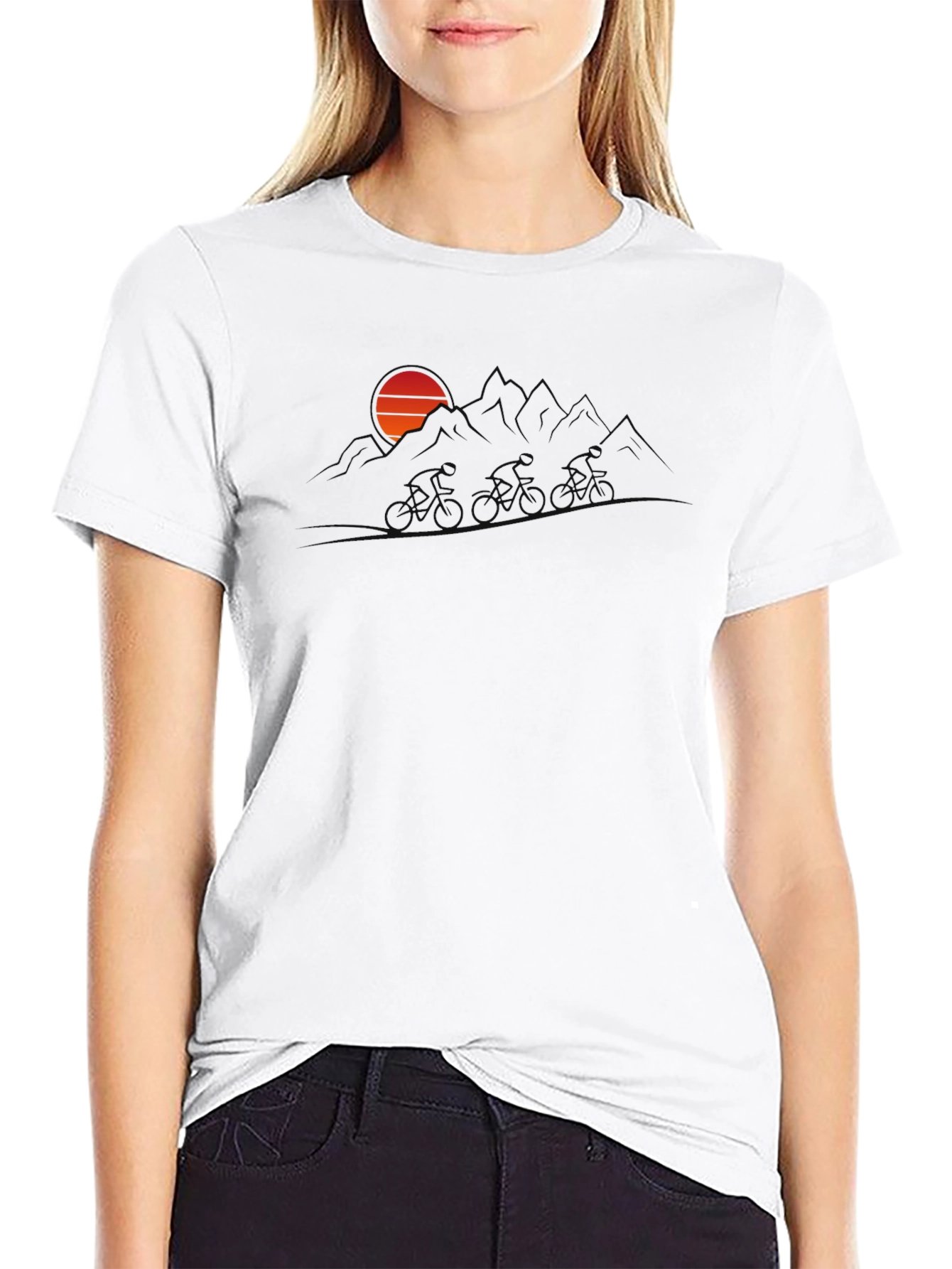 Sunset Mountain Biker Graphic Tee