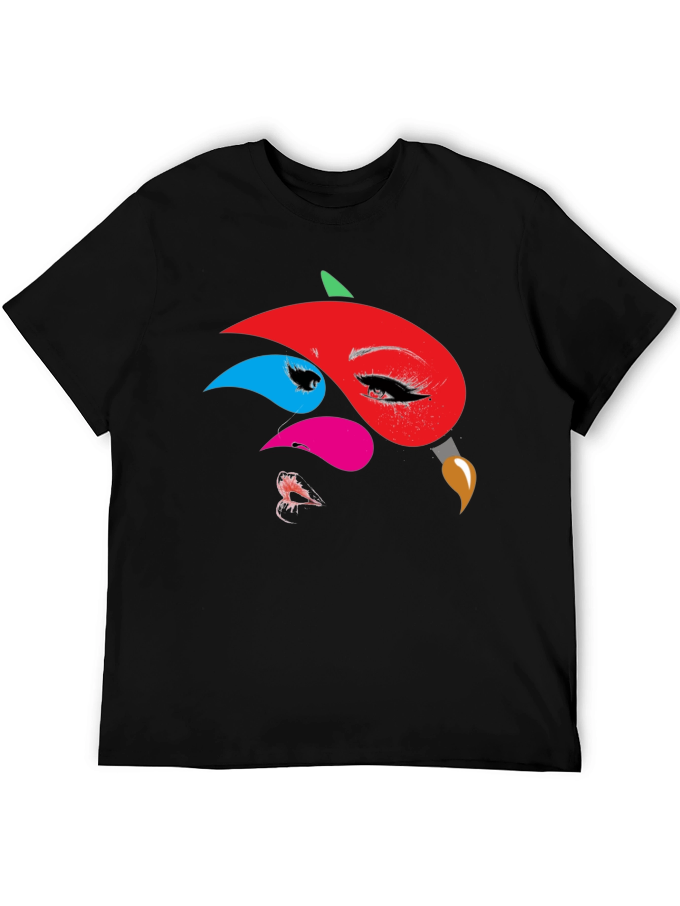 Abstract Face Graphic Print Tee