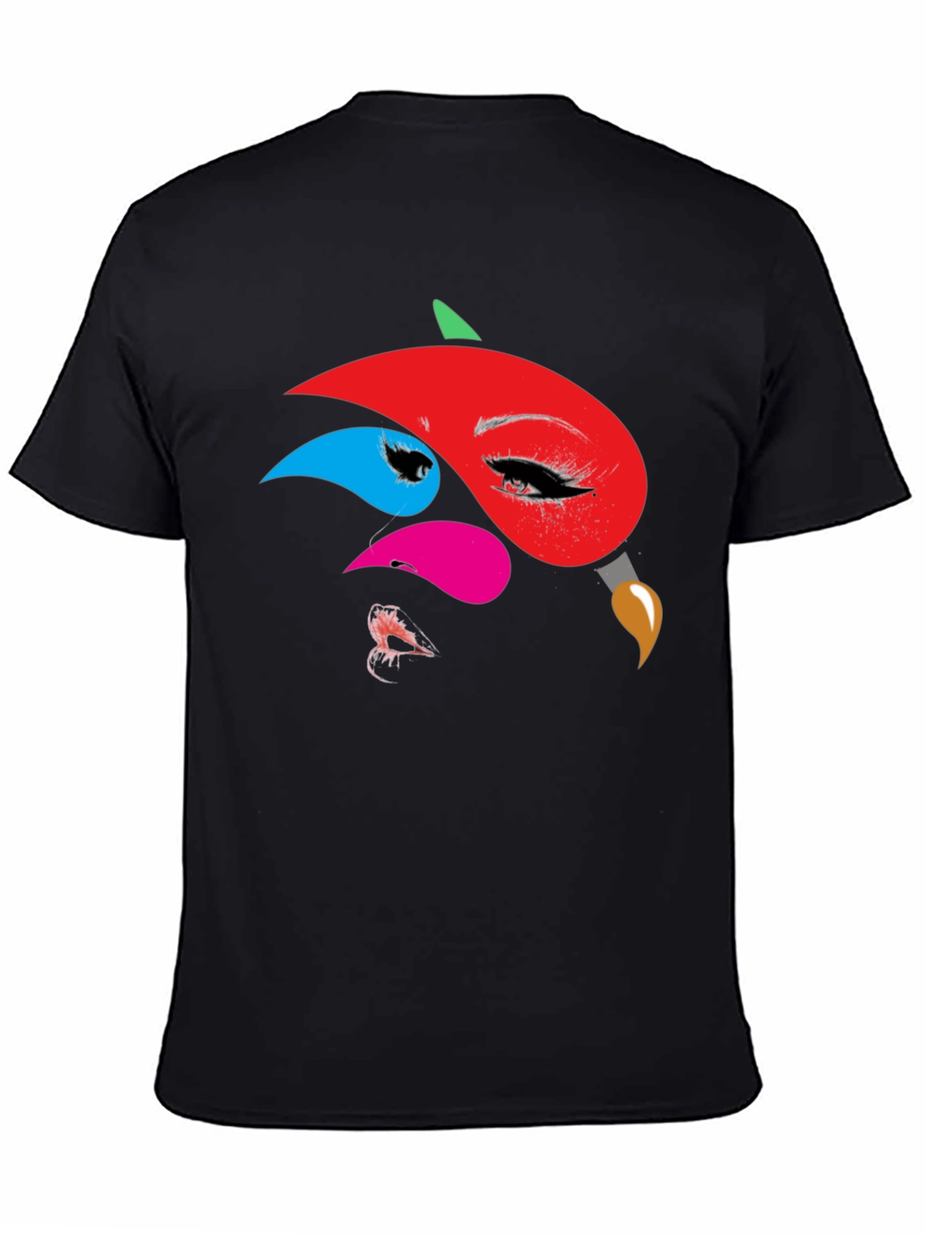 Abstract Face Graphic Print Tee