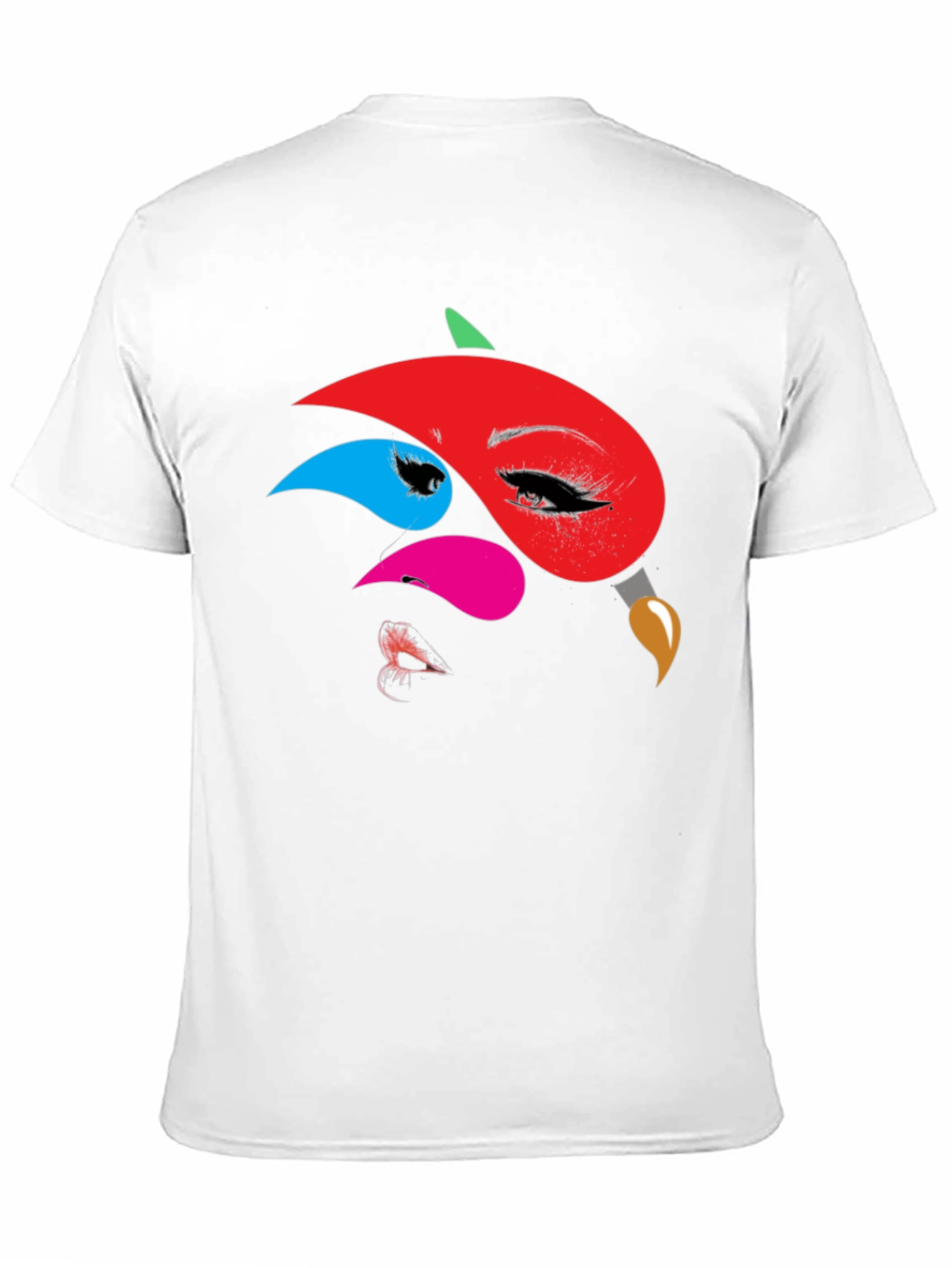 Abstract Face Graphic Print Tee