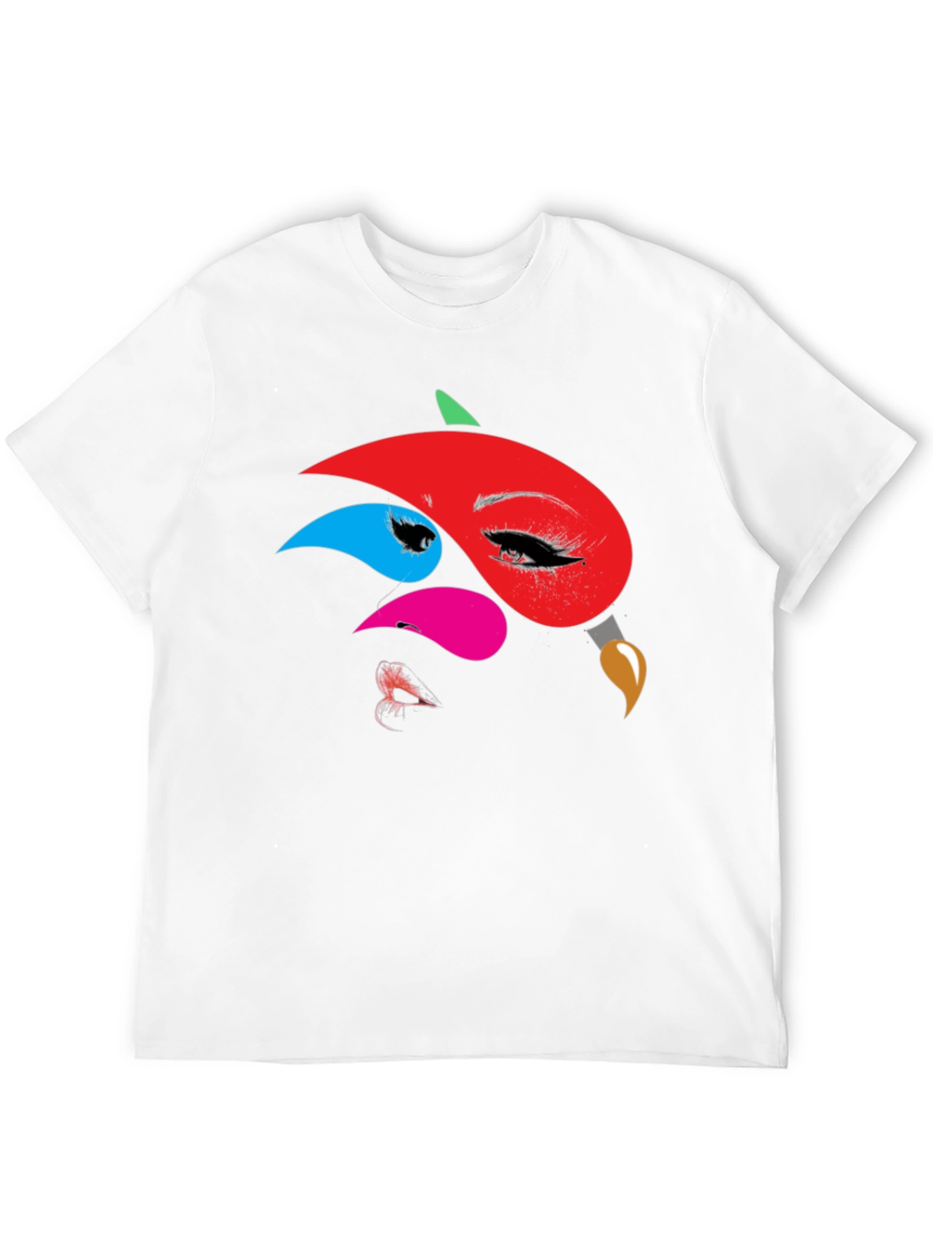 Abstract Face Graphic Print Tee