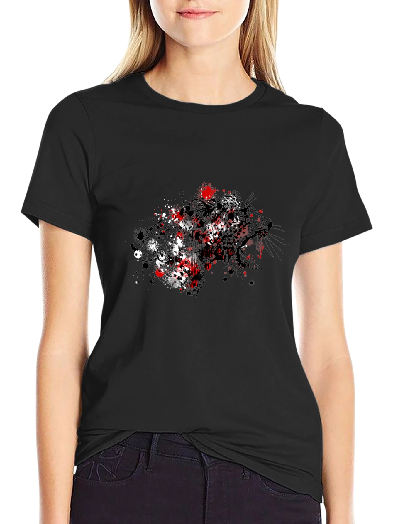 Black Panther Splatter T-Shirt