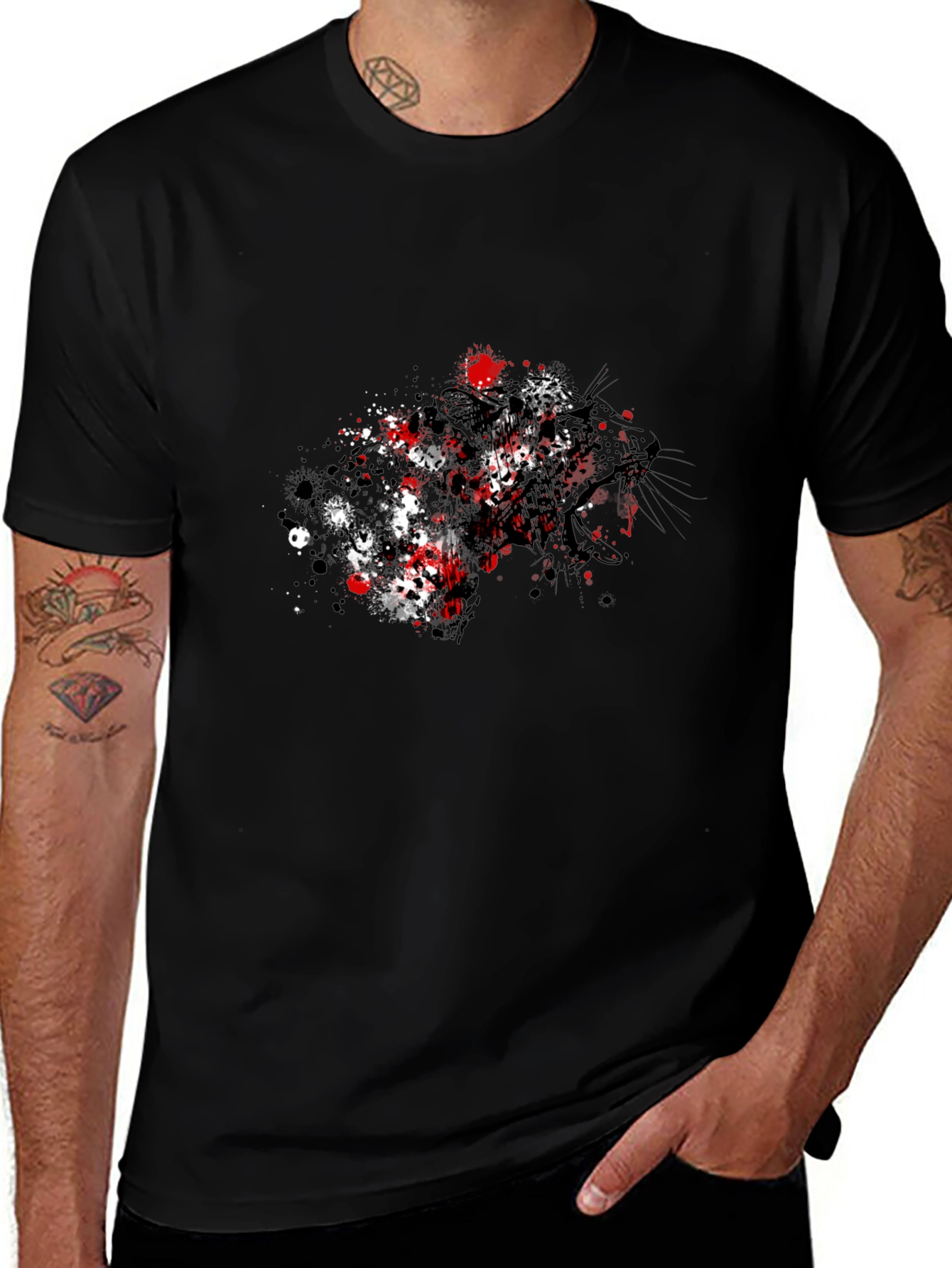 Black Panther Splatter T-Shirt