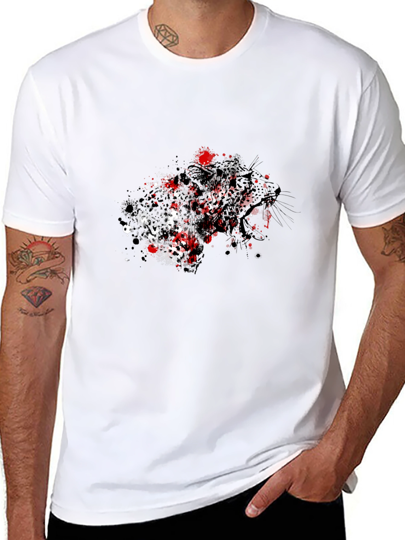 Black Panther Splatter T-Shirt