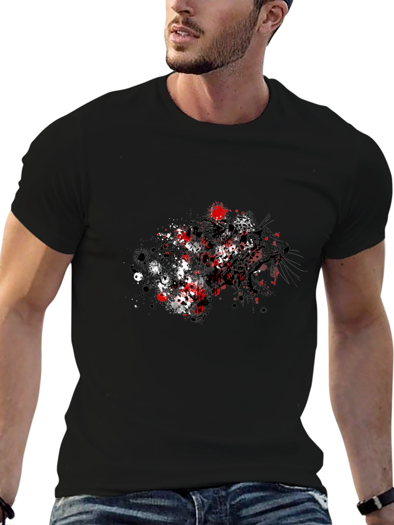 Black Panther Splatter T-Shirt