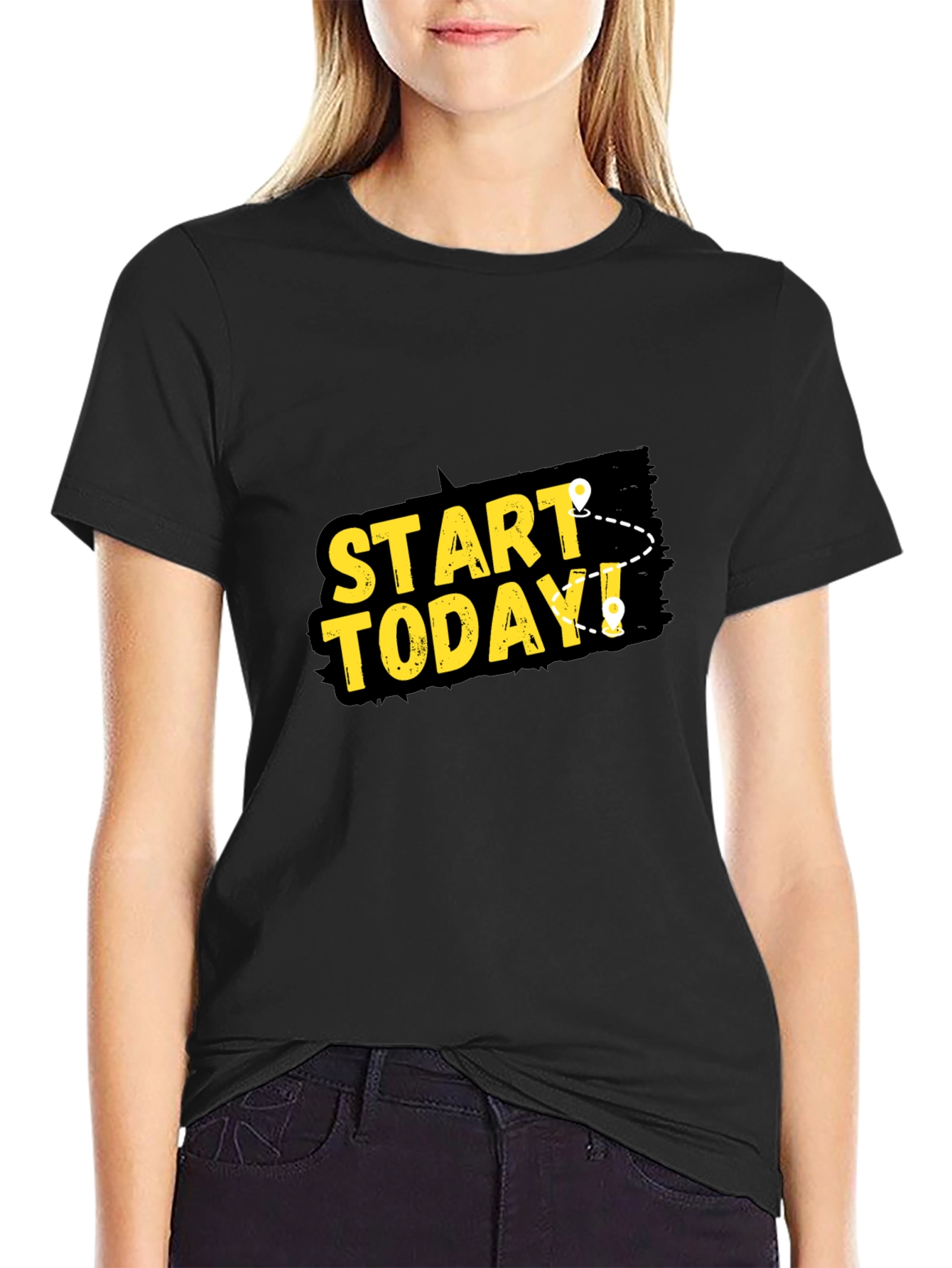 Start Today Graphic Black T-Shirt