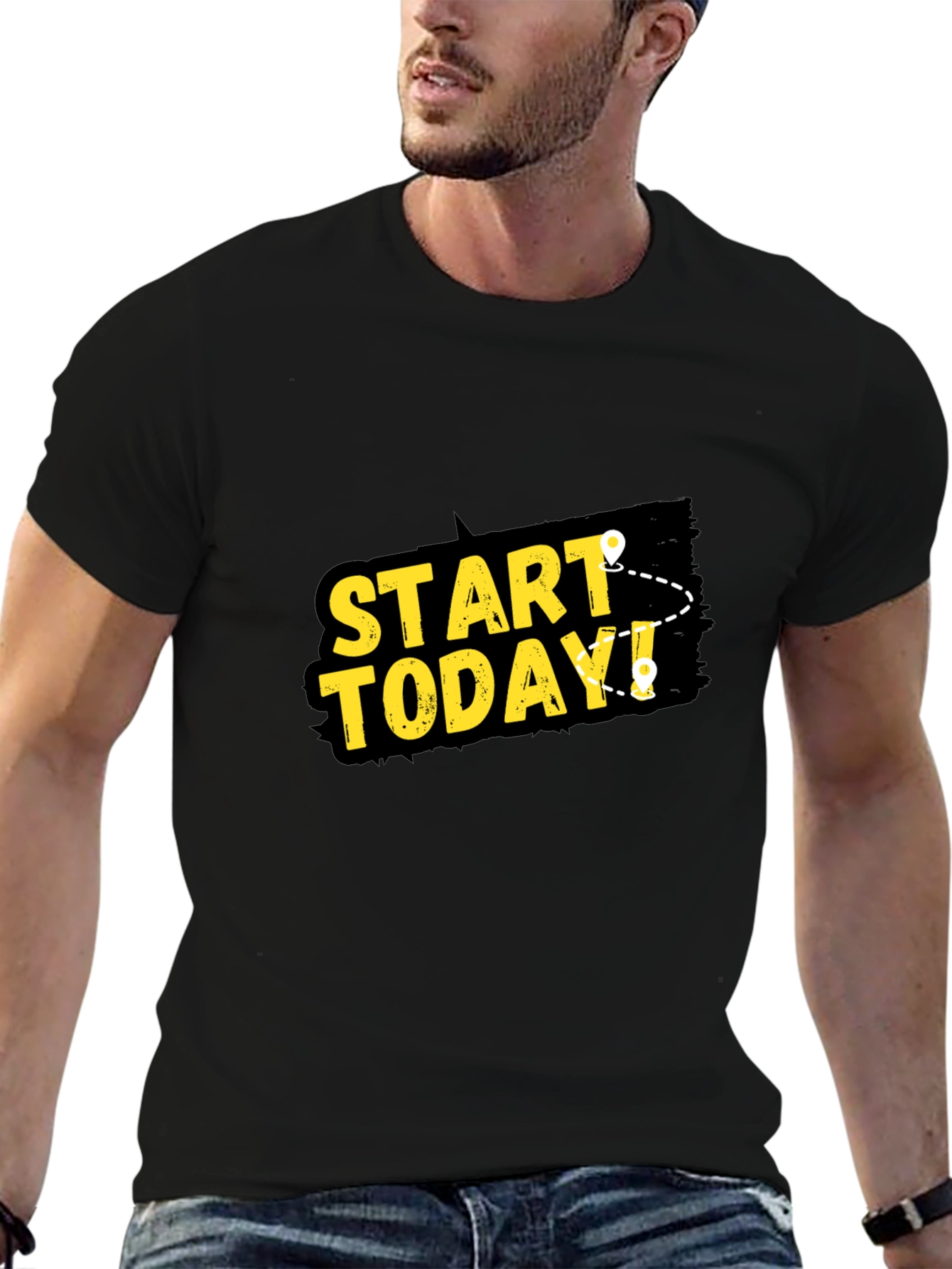 Start Today Graphic Black T-Shirt