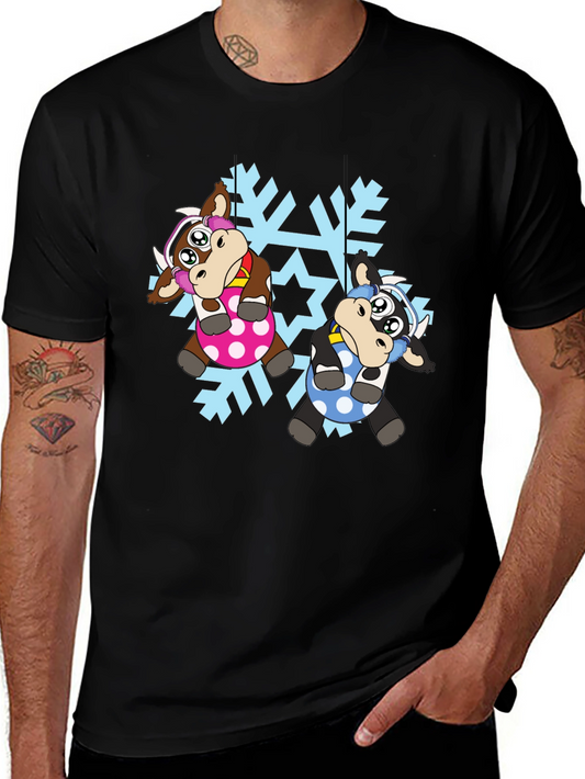 Cute Cow Snowflake Christmas T-Shirt