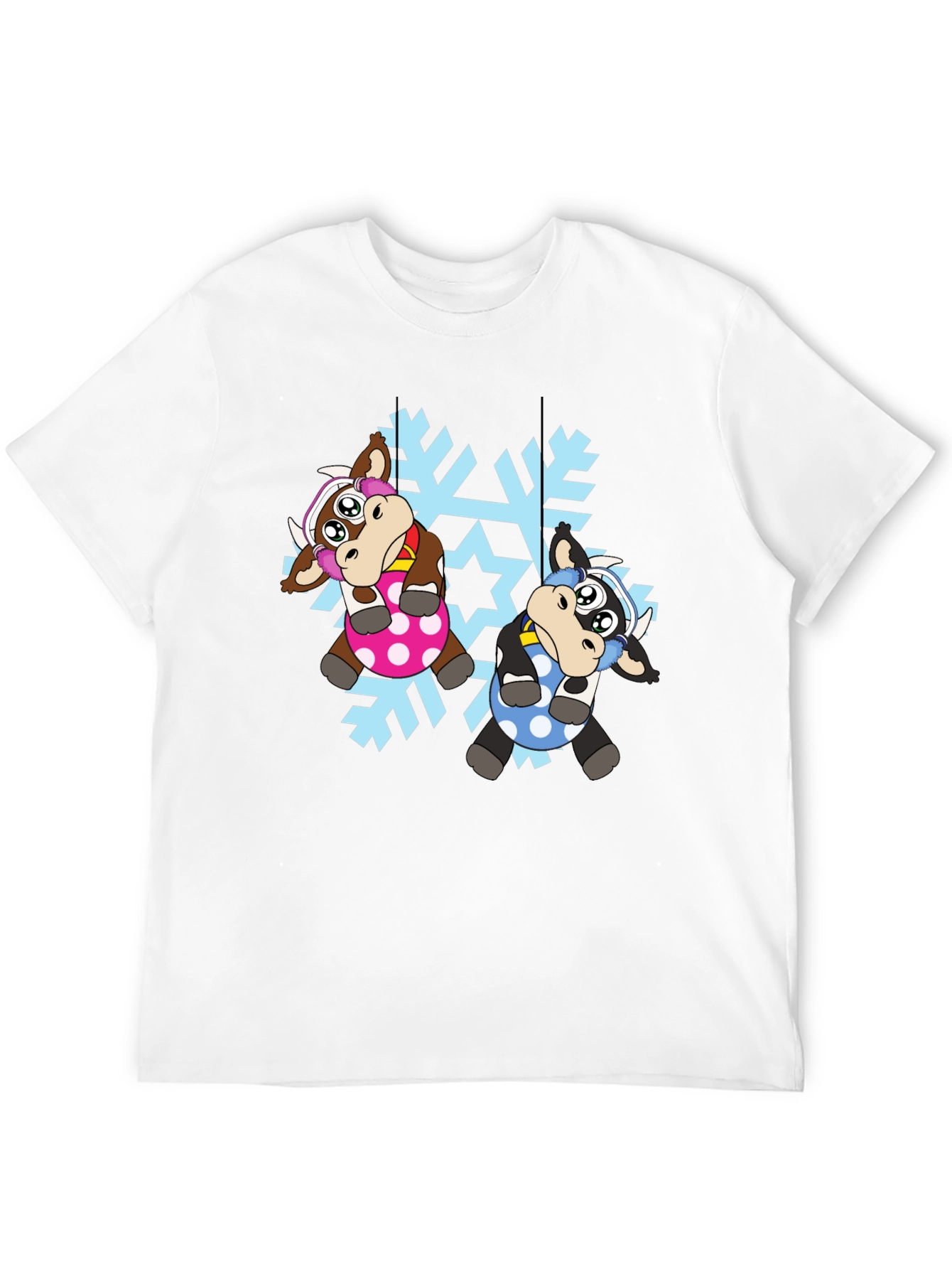 Cute Cow Snowflake Christmas T-Shirt