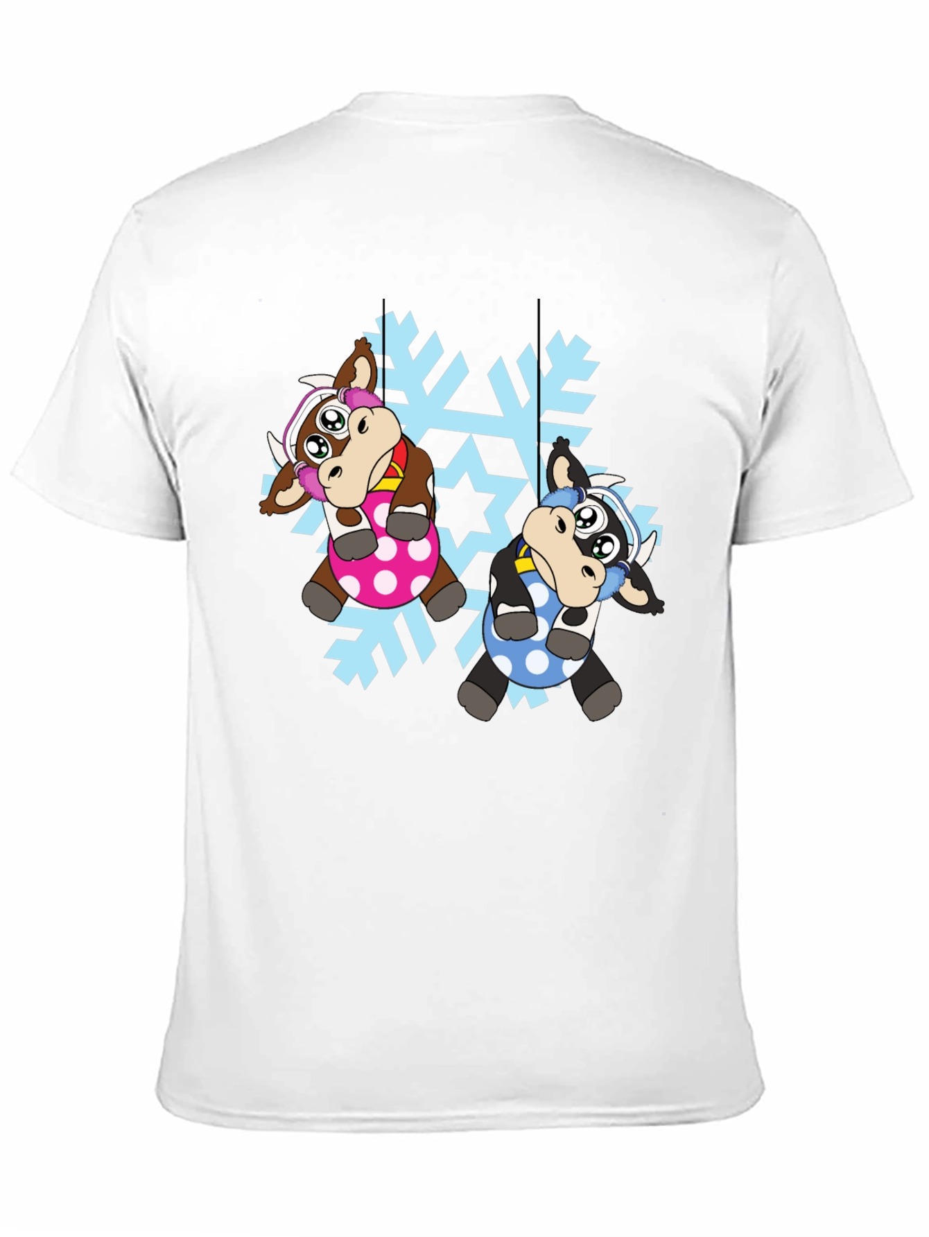 Cute Cow Snowflake Christmas T-Shirt