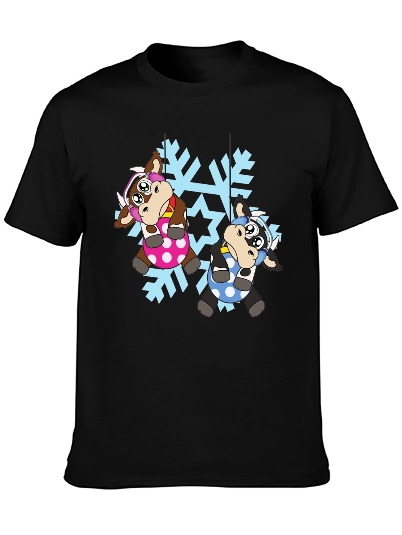 Cute Cow Snowflake Christmas T-Shirt