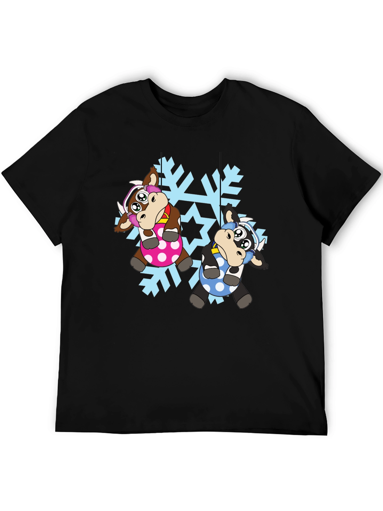Cute Cow Snowflake Christmas T-Shirt