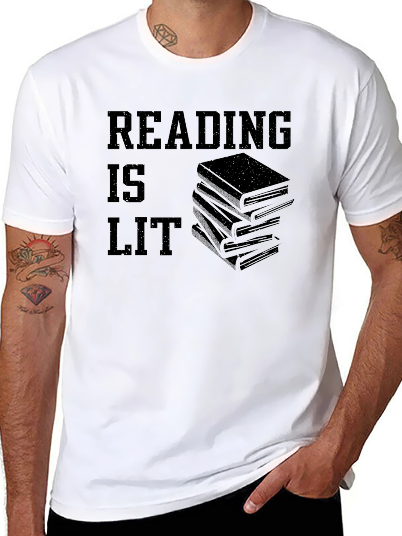 Reading is Lit Graphic Tee - Book Lover Shirt