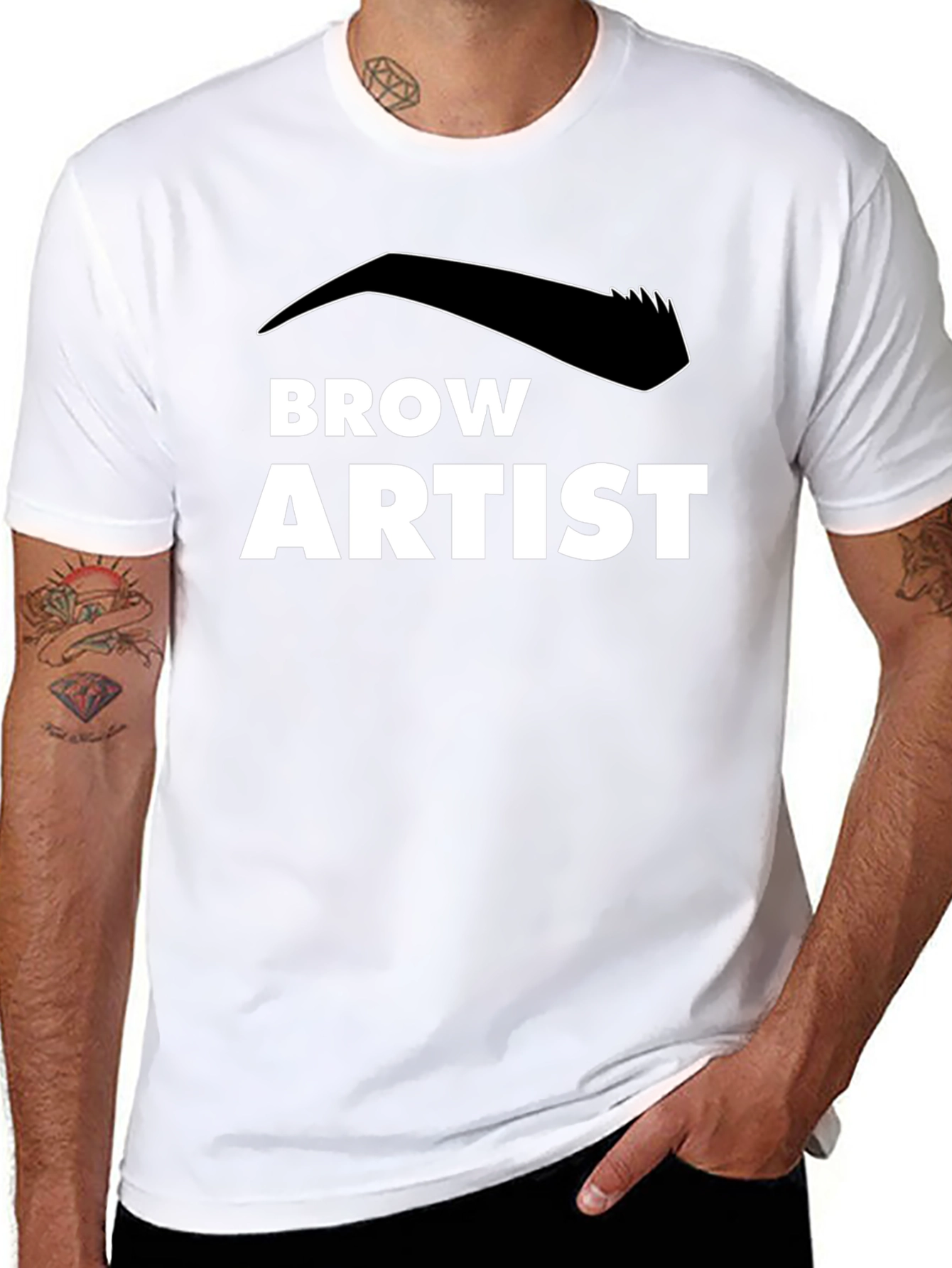 Brow Artist Black T-Shirt - Stylish Eyebrow Design