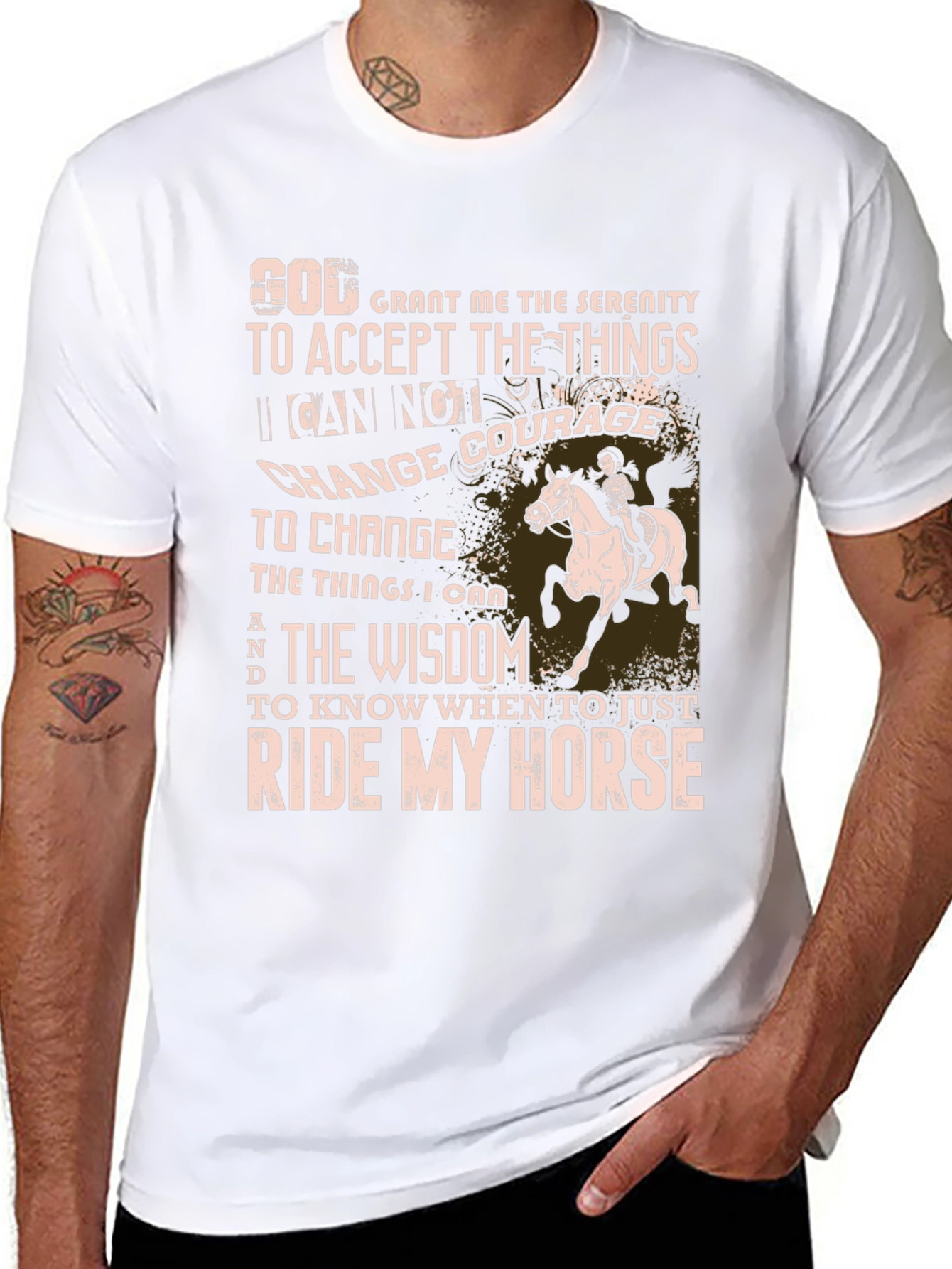 Ride My Horse Serenity Prayer Graphic T-Shirt