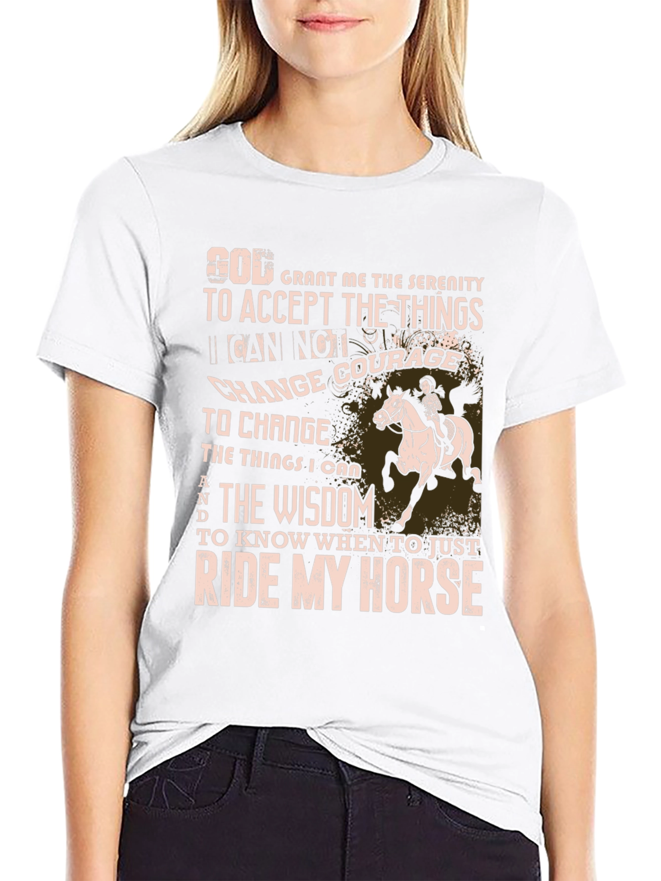 Ride My Horse Serenity Prayer Graphic T-Shirt