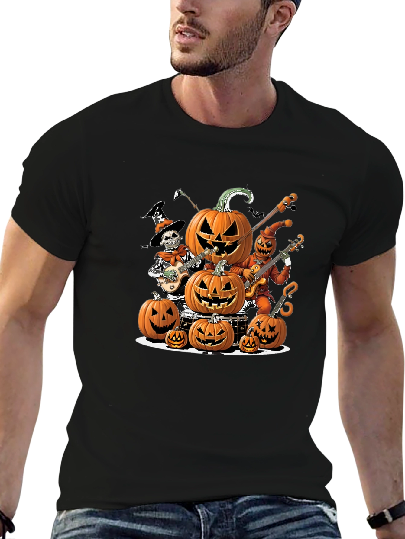Halloween Pumpkin Band T-Shirt