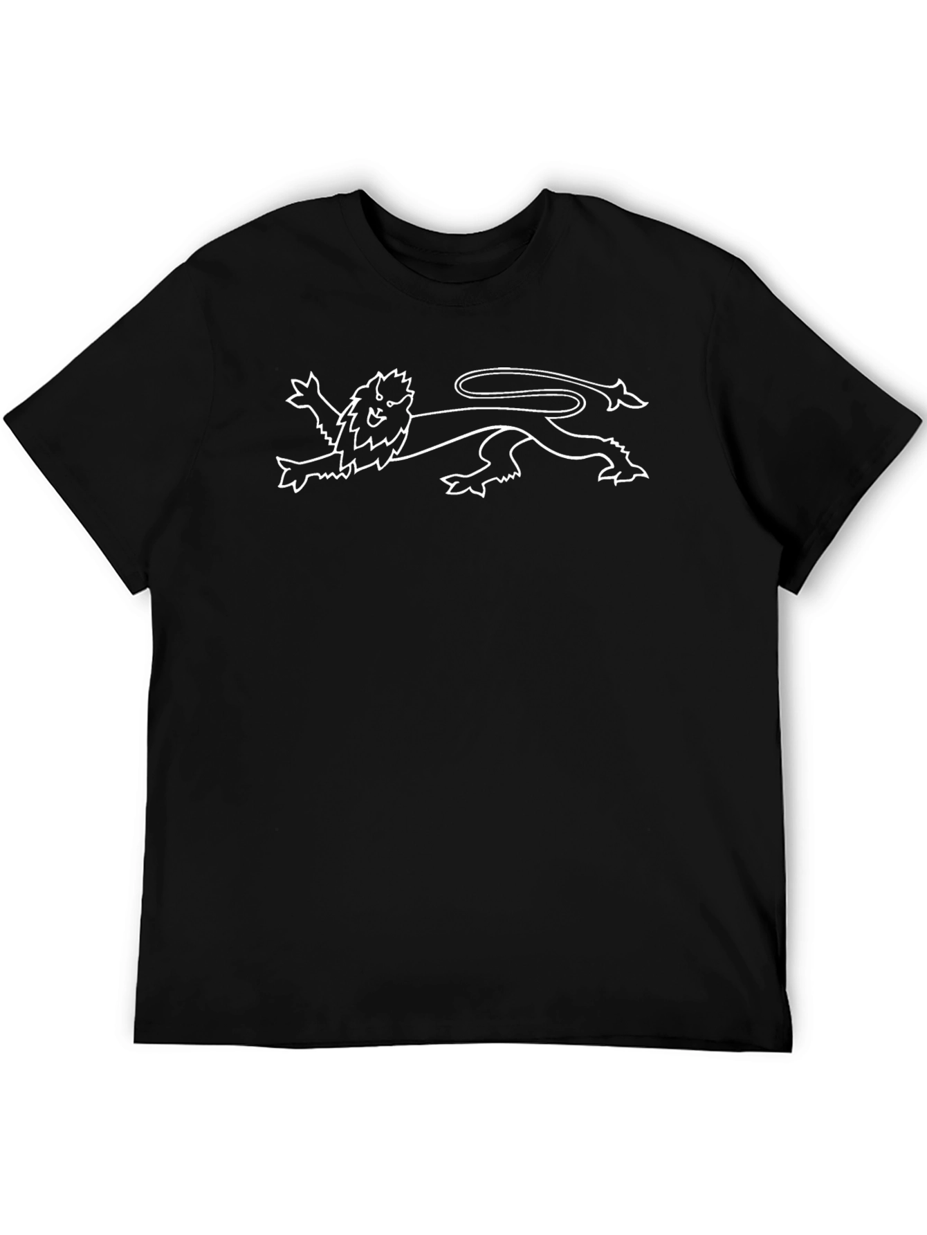 Cool Black T-Shirt with White Lion Graphic