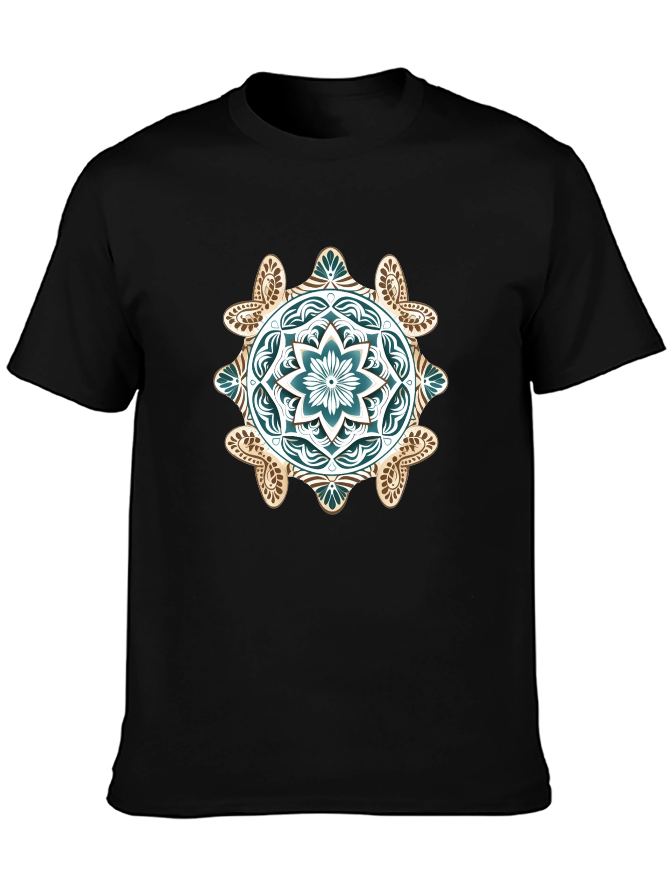 Mandala Graphic Print Black T-Shirt
