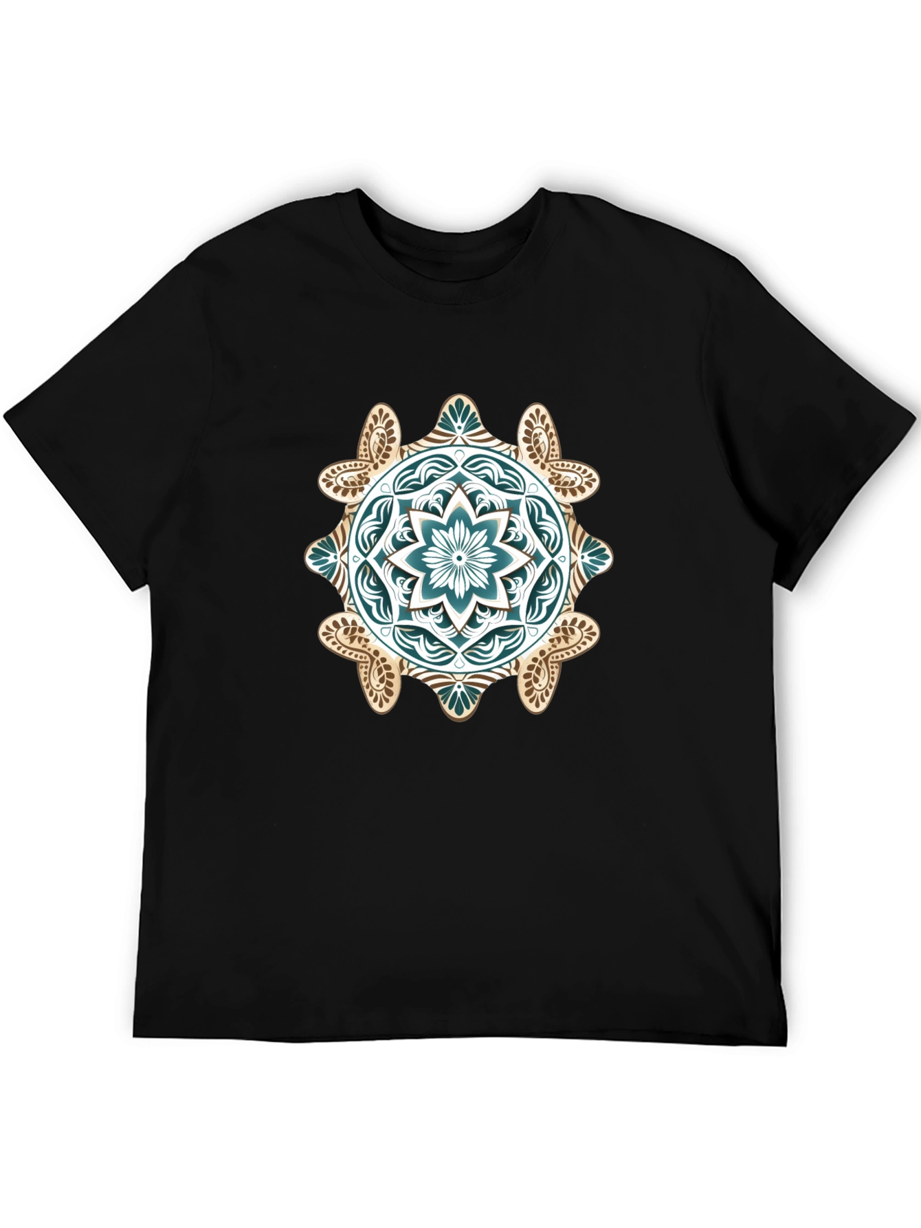 Mandala Graphic Print Black T-Shirt