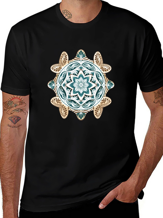 Mandala Graphic Print Black T-Shirt