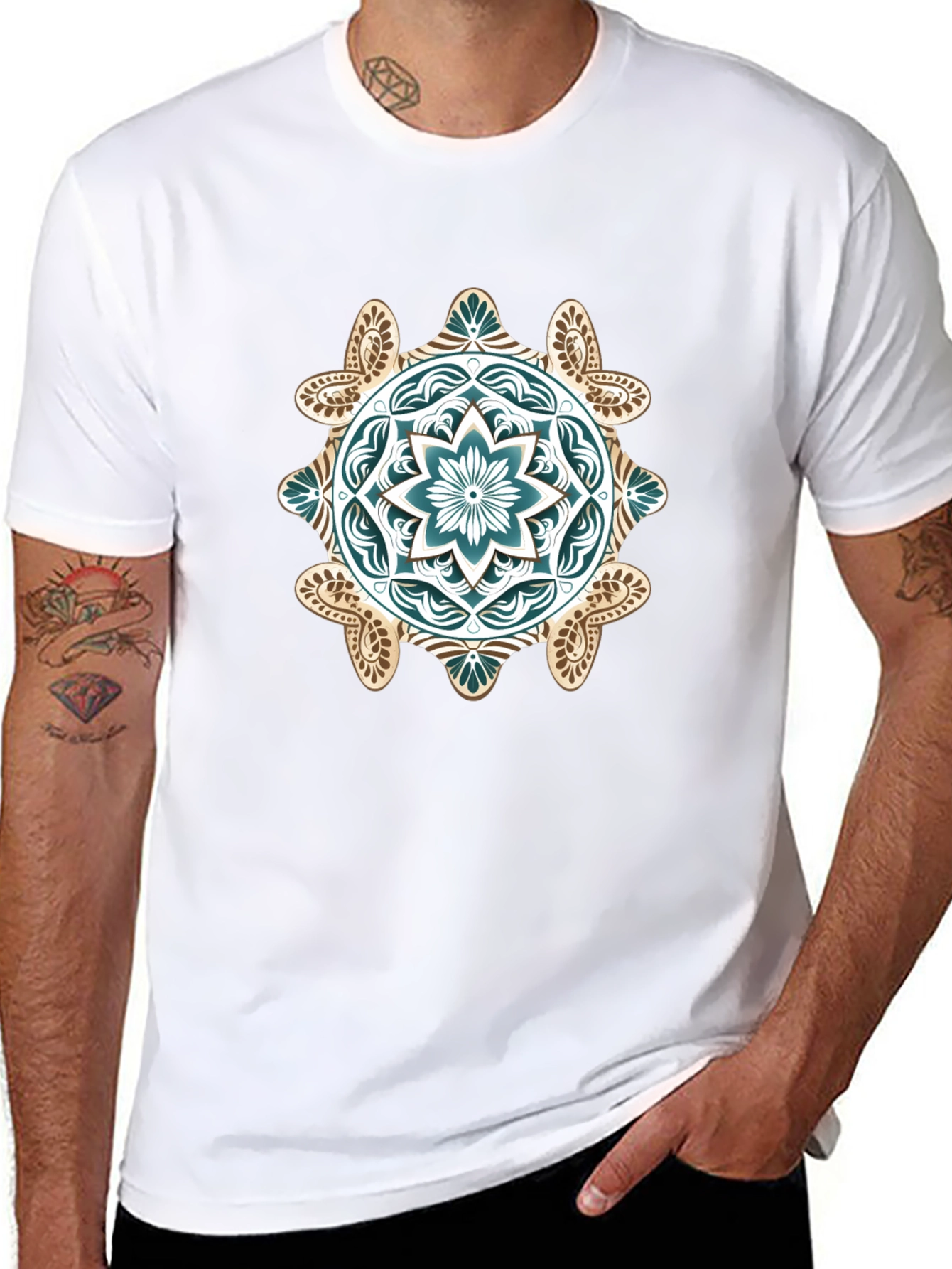 Mandala Graphic Print Black T-Shirt