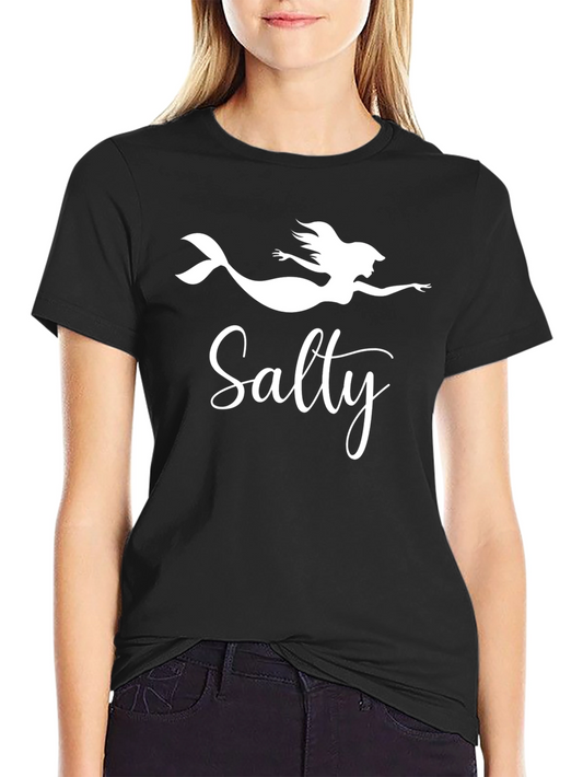 Salty Mermaid Graphic Tee - Black Unisex T-Shirt